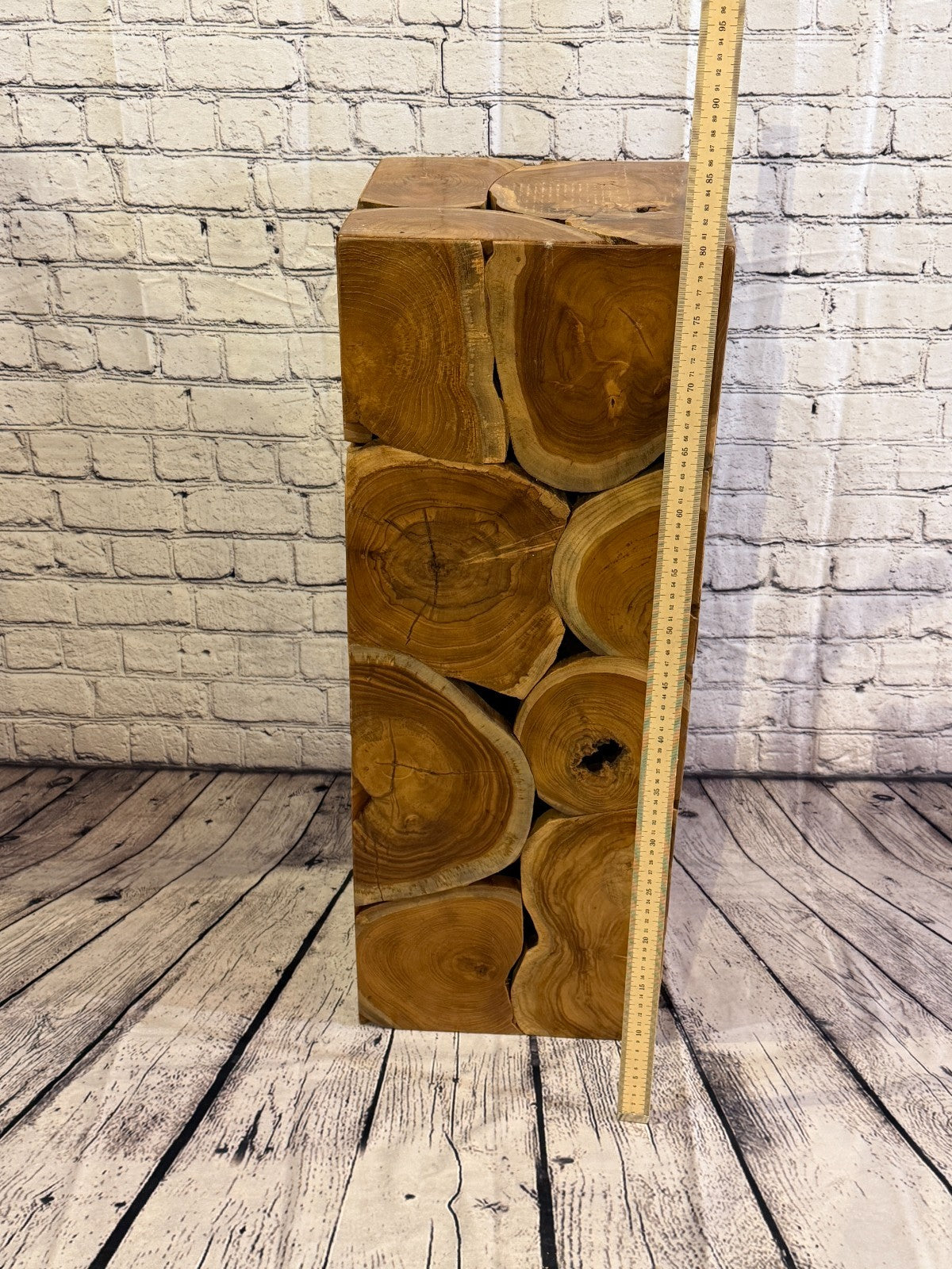 80cm x 30cm x 30cm Wooden Teak Wood Slice Cube Table Sculpture Root Ornament4