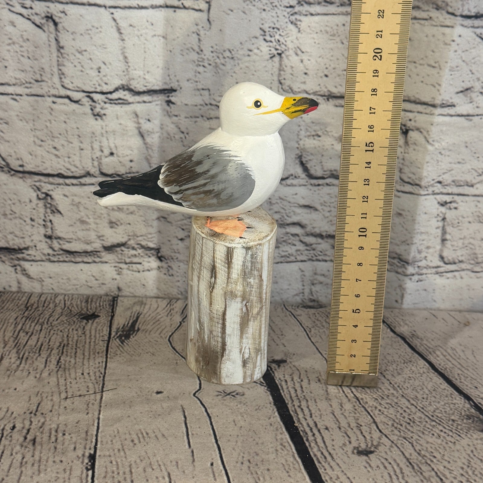 20cm Seagull Wooden Bird Ornament Seaside Coastal Nautical Handcrafted Decor6