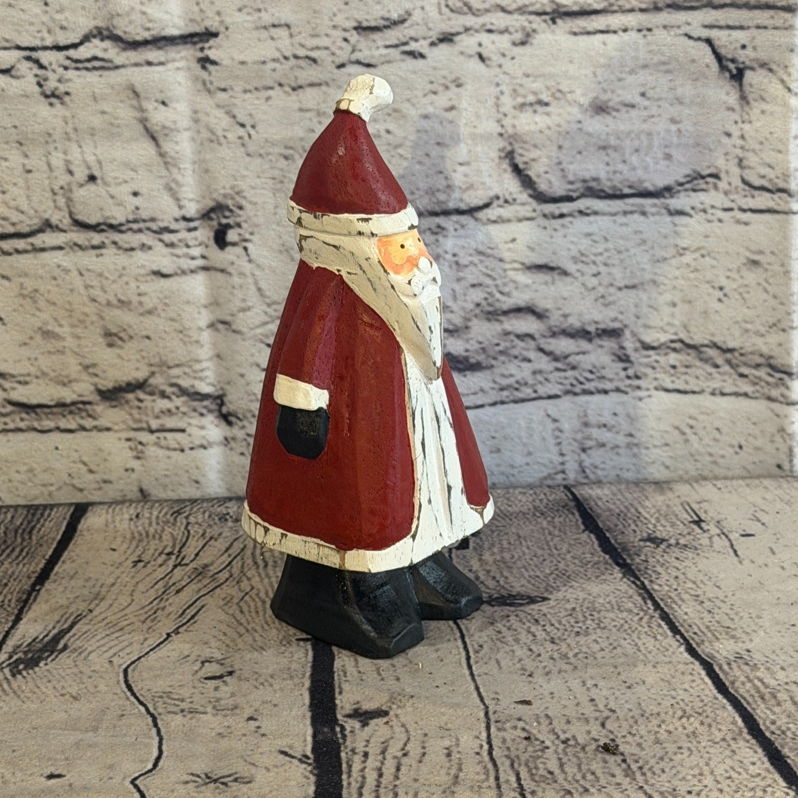 15cm x 7cm Santa Claus Father Christmas Handcrafted Wood Xmas Christmas Ornament2