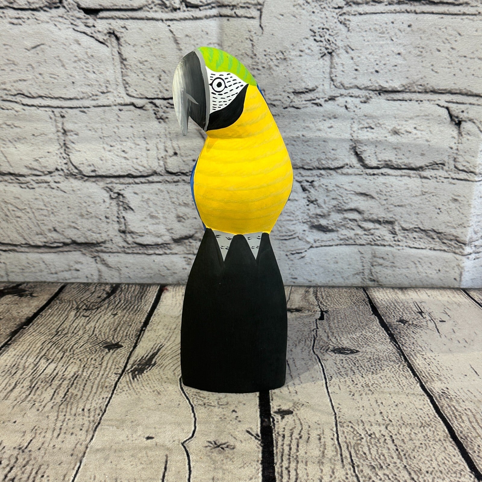 20cm Blue Parrot Bird Ornament Statue Fair Trade Hand Made Carved Wood6