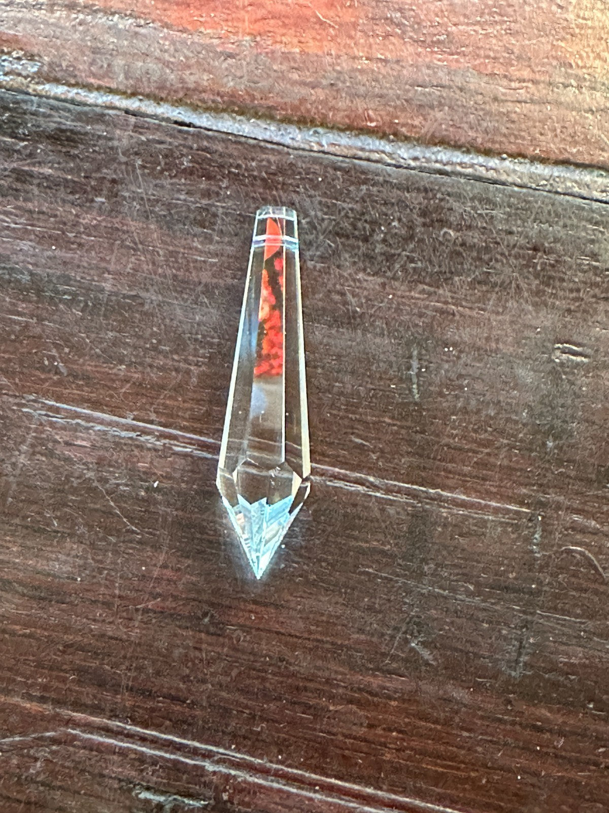 5 Top Hole Crystal Clear Glass Faceted Sun Catcher Cut Drop Pendant 5cm x 1cm1