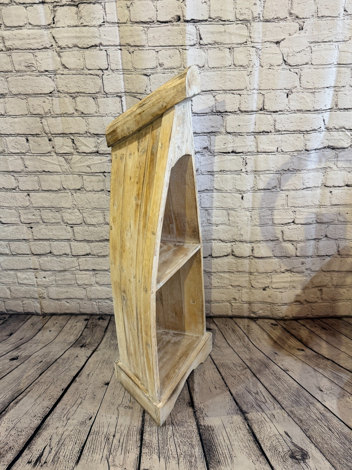 60cm x 30cm x 22cm White Boat Shelf Wooden Cabinet Living Hall Storage Furniture2