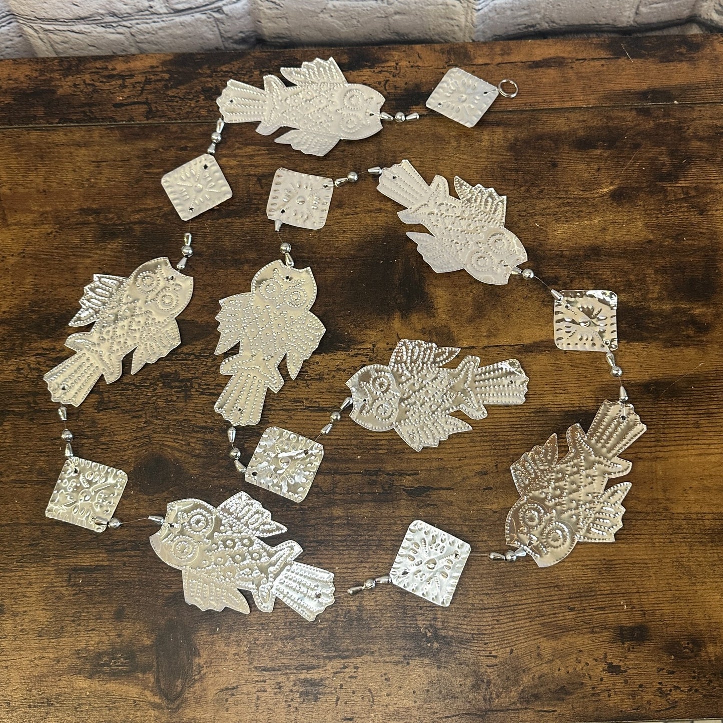 Aluminium Stamped Sitting Owl String Wall & Door Hangings for Home Decoration0