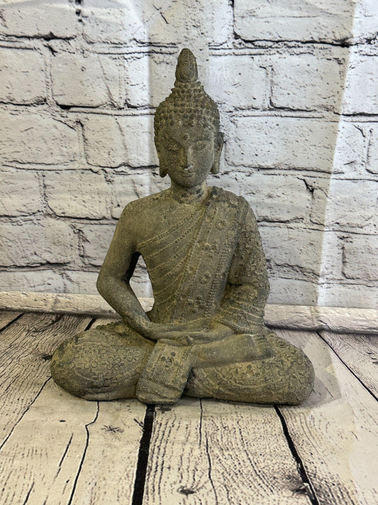Spike Buddha Stone Garden 30cm x 20cm Ornament Outdoor Indoor Statue Hindu0