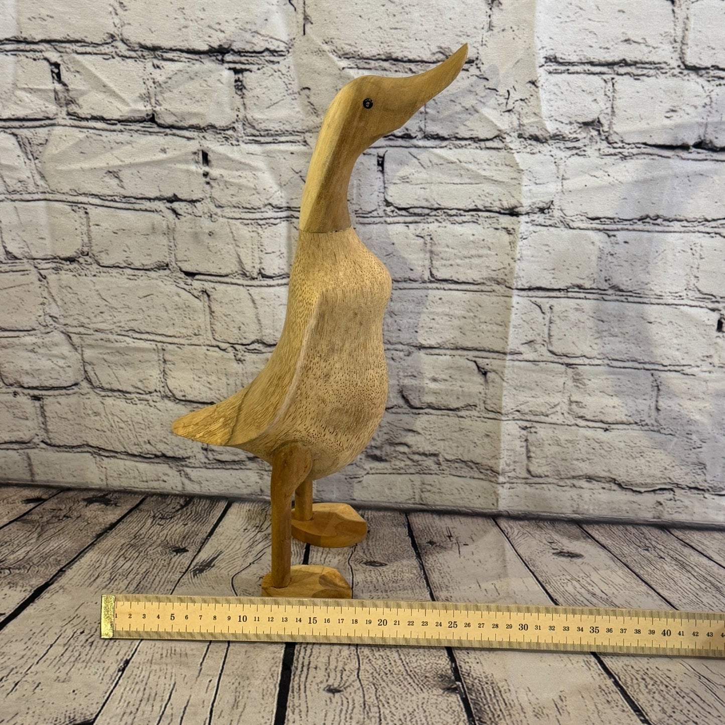 Looking Forward 40cm Tall Wooden Smooth Duckling Baby Duck Bamboo Root Fairtrade6