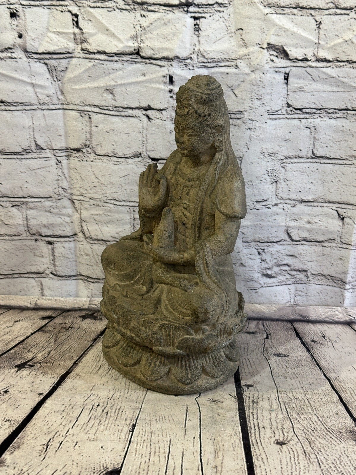 Quan Yin Stone Garden 35cm x 15cm Ornament Outdoor Indoor Statue Hindu1