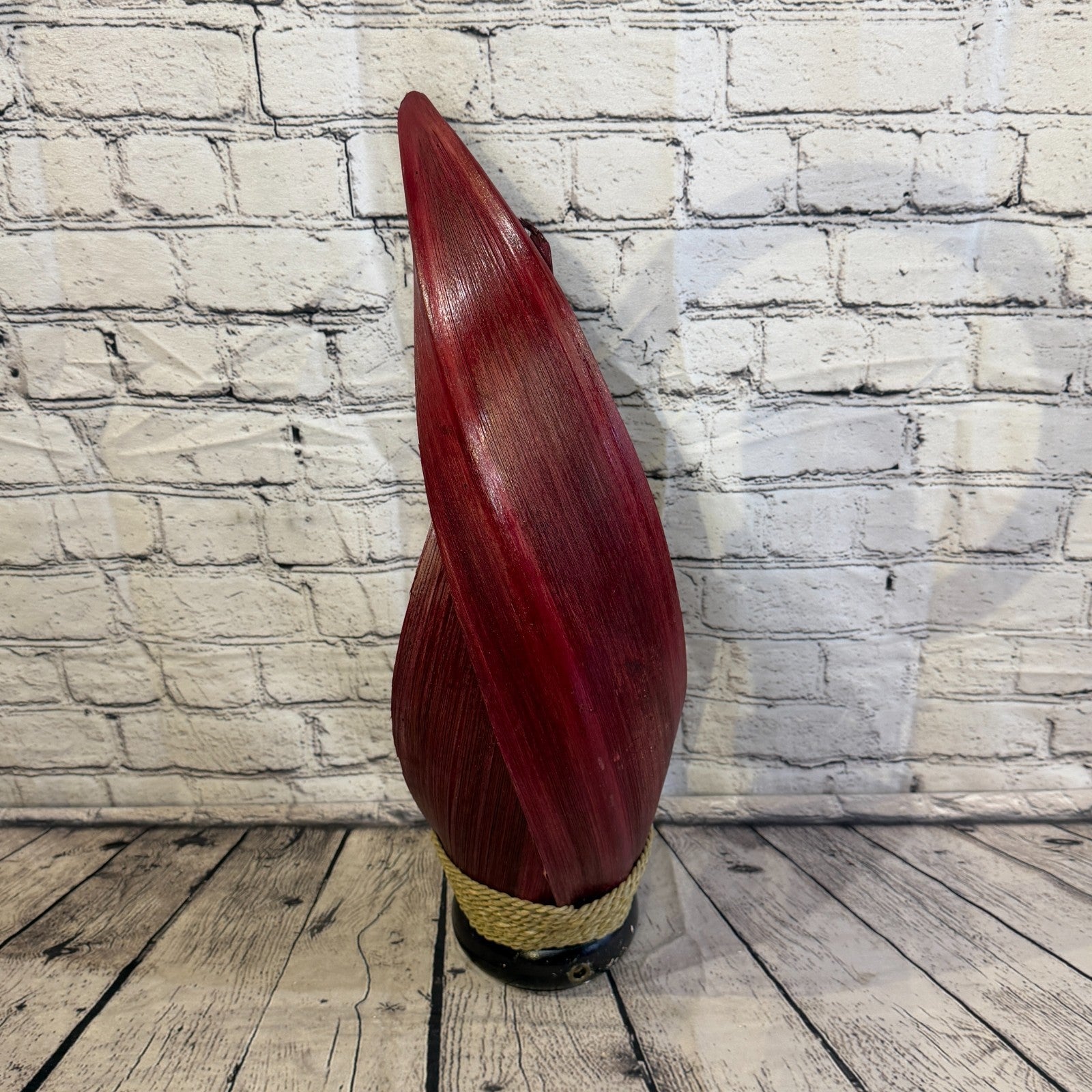White Light Brown Natural 55cm Tall Leaf Lamp Twist LED UK Mains Plug Design 64