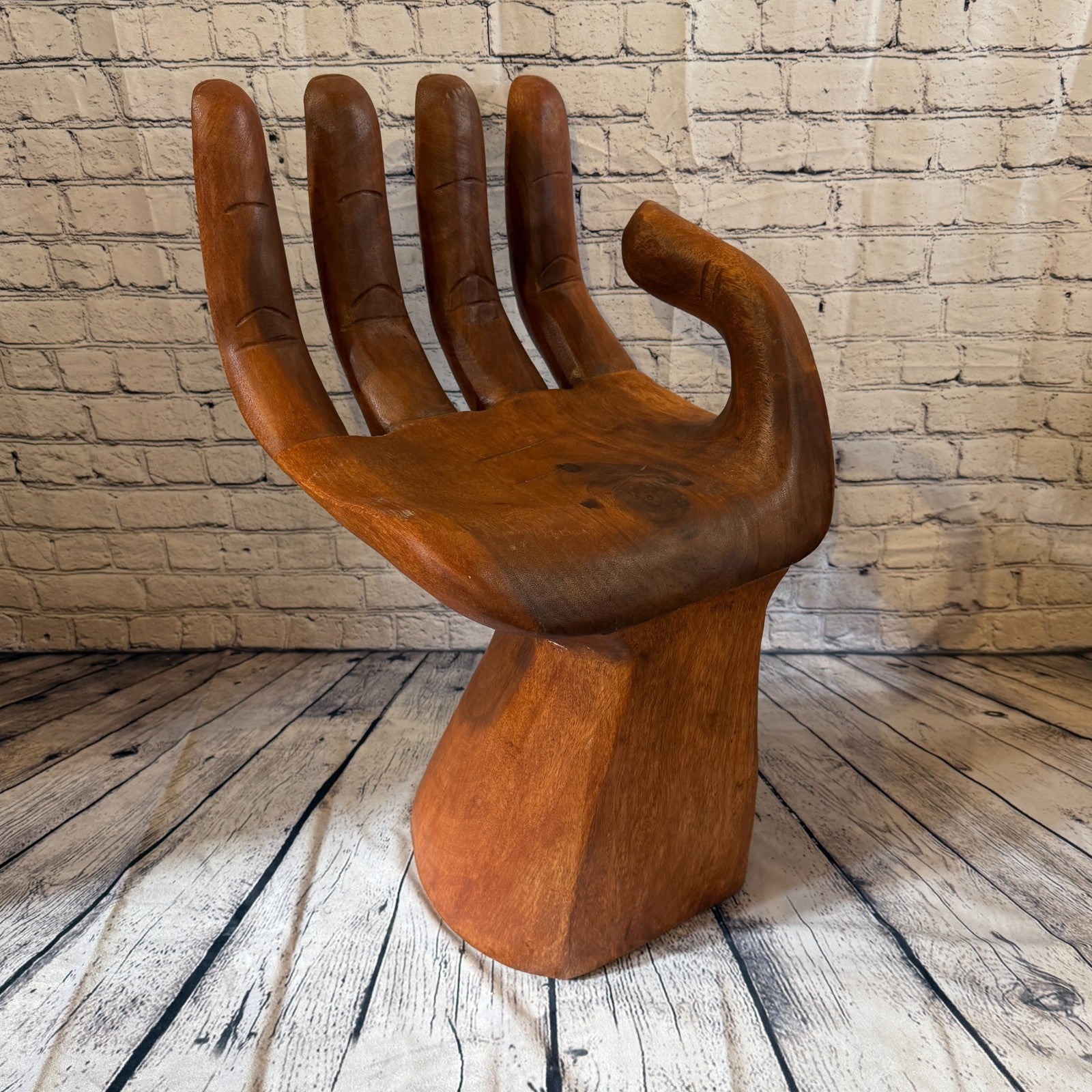70cm x 40cm x 35cm Left Hand Indonesian Carved Hand Chair Wood Carving Sculpture2