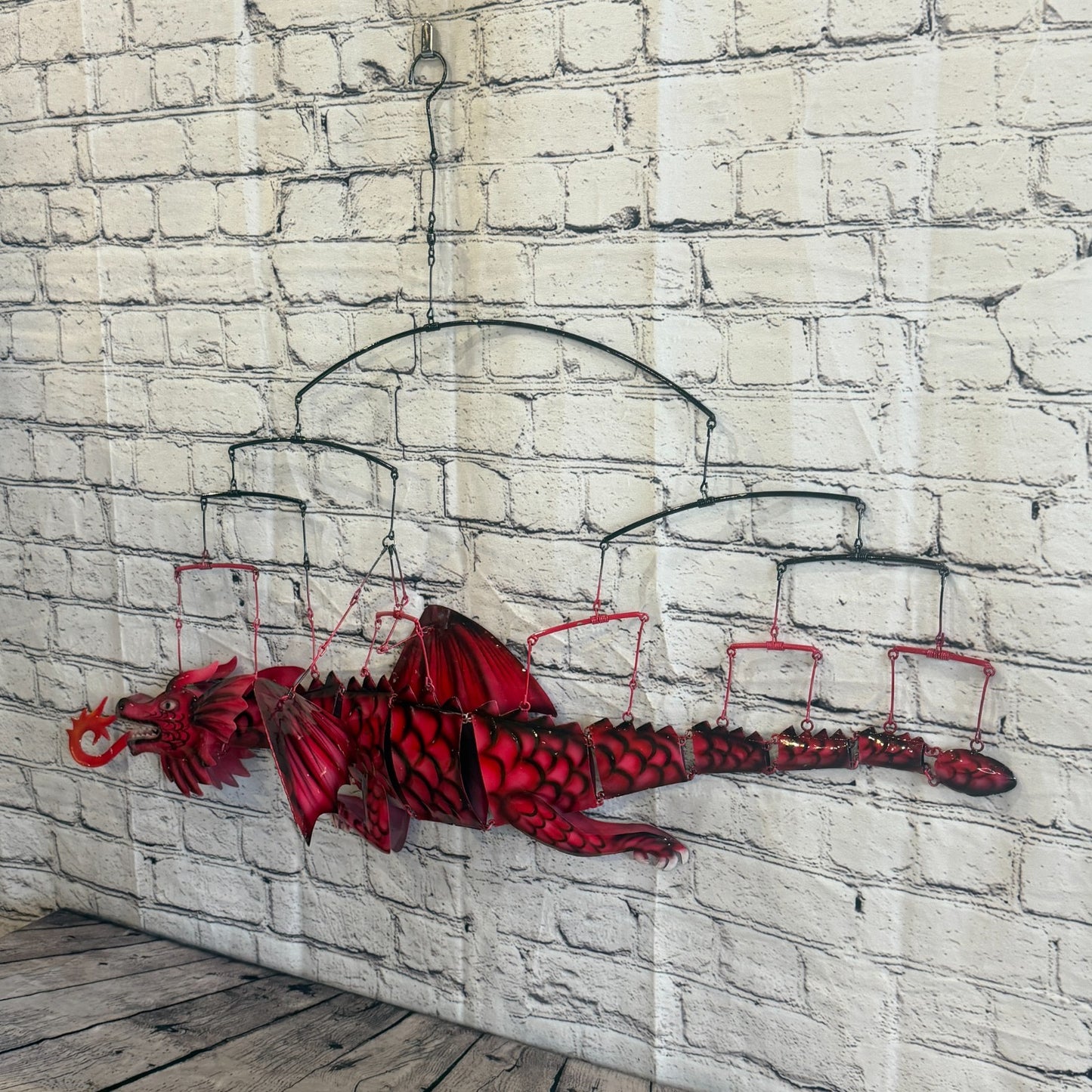100cm x 50cm Pink Metal Dragon Wall Art Dragon Sculpture Metal Wall Hanging Art2