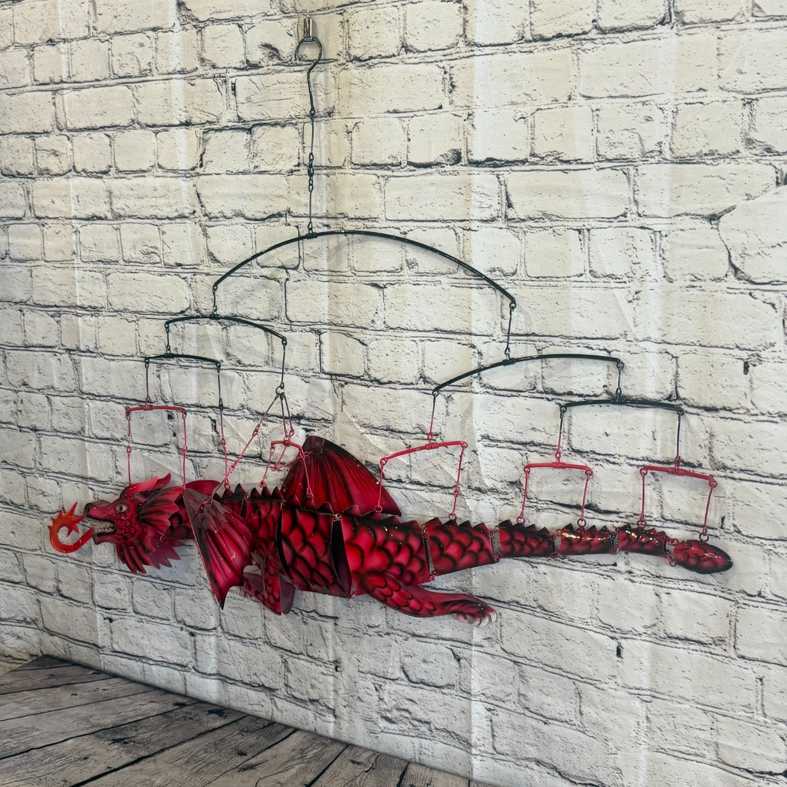 100cm x 50cm Pink Metal Dragon Wall Art Dragon Sculpture Metal Wall Hanging Art2