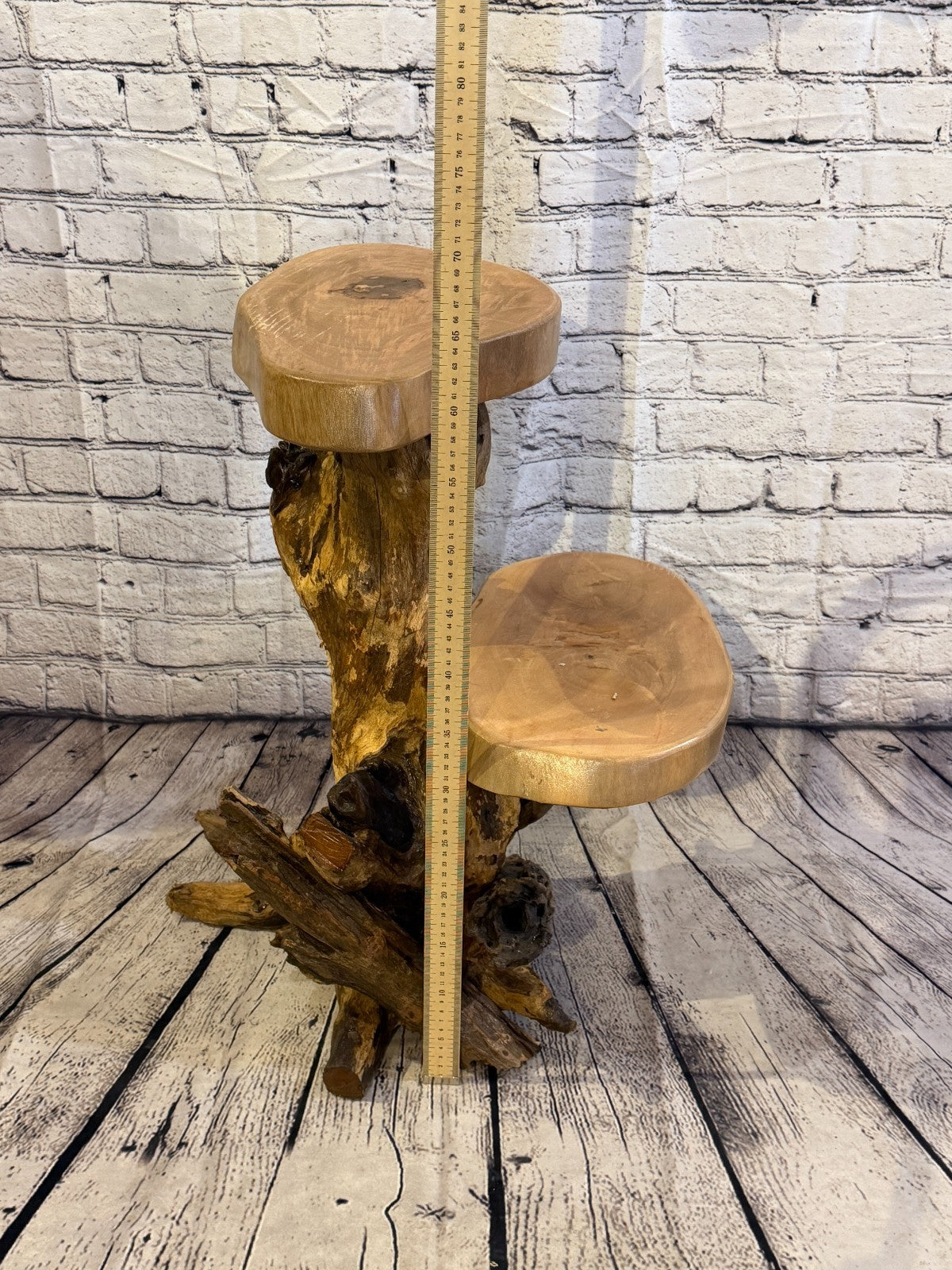 60cm x 40cm Double Wooden Coffee Root Sculpture Garden Teak Root Ornament Carved4