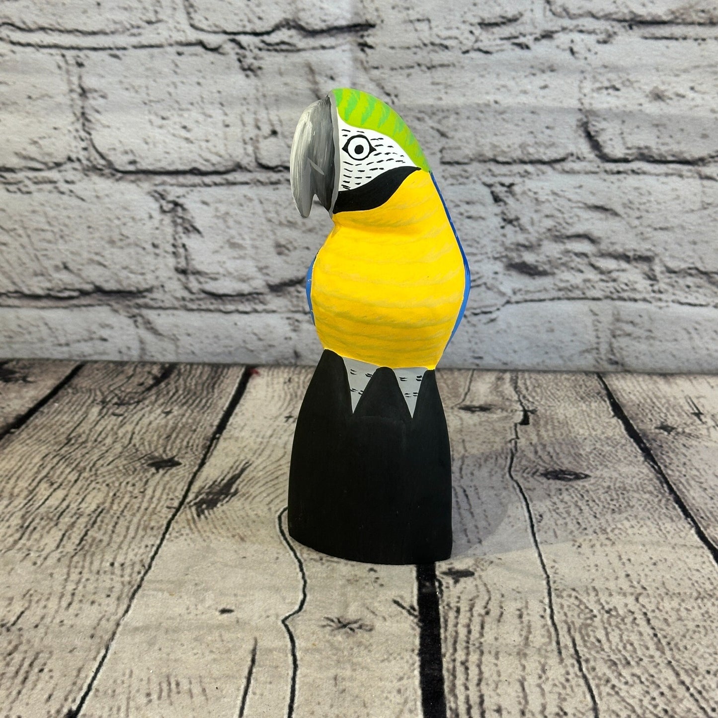 15cm Blue Parrot Bird Ornament Statue Fair Trade Hand Made Carved Wood6