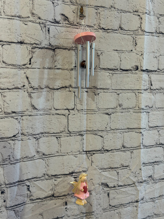 Pink Fairy Angel Wind Chimes Romantic Metal Art Wind Bells Outdoor Hanging0