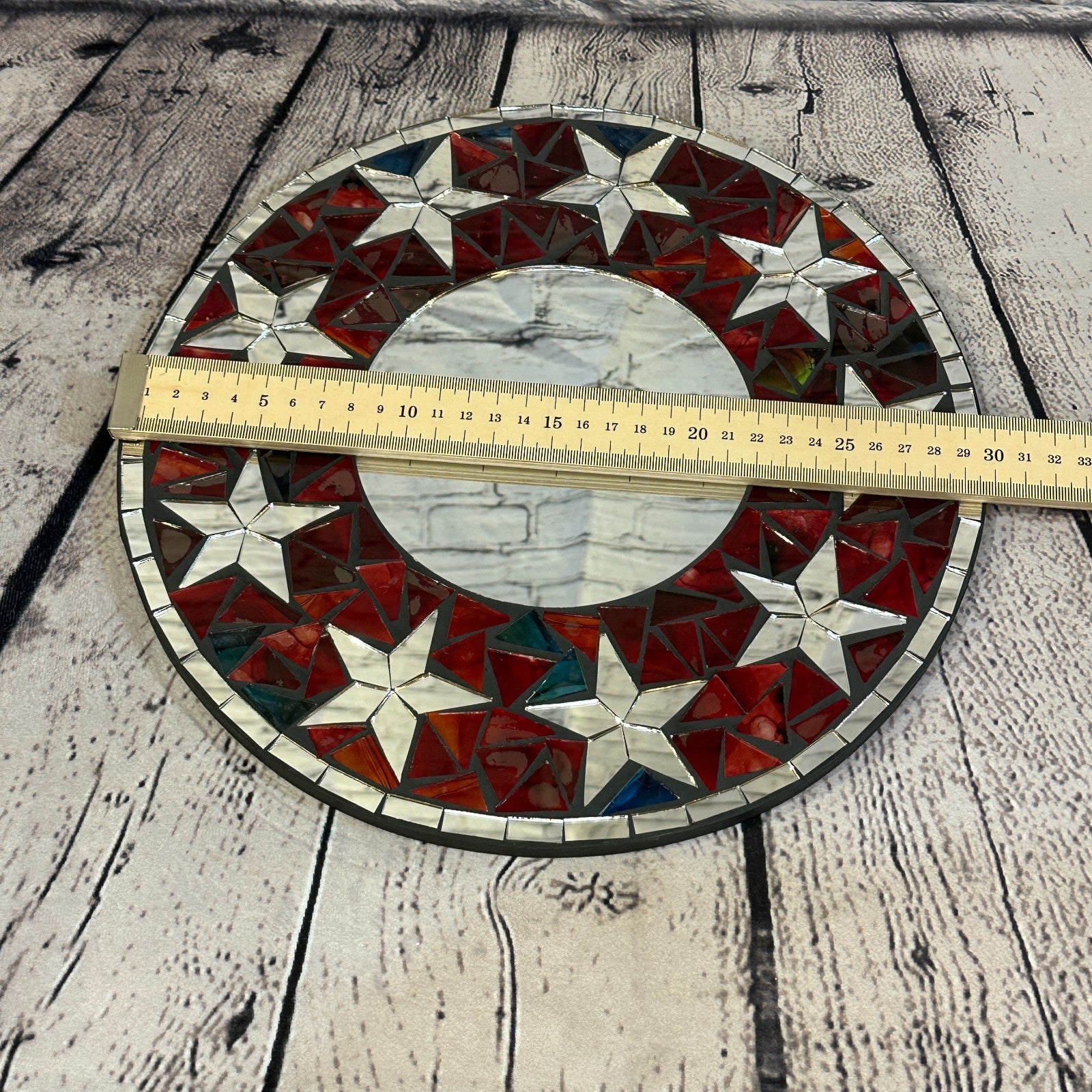 Red Star Mosaic Tile Wall Mirror 30cm x 30cm 12 Inches Handmade New3