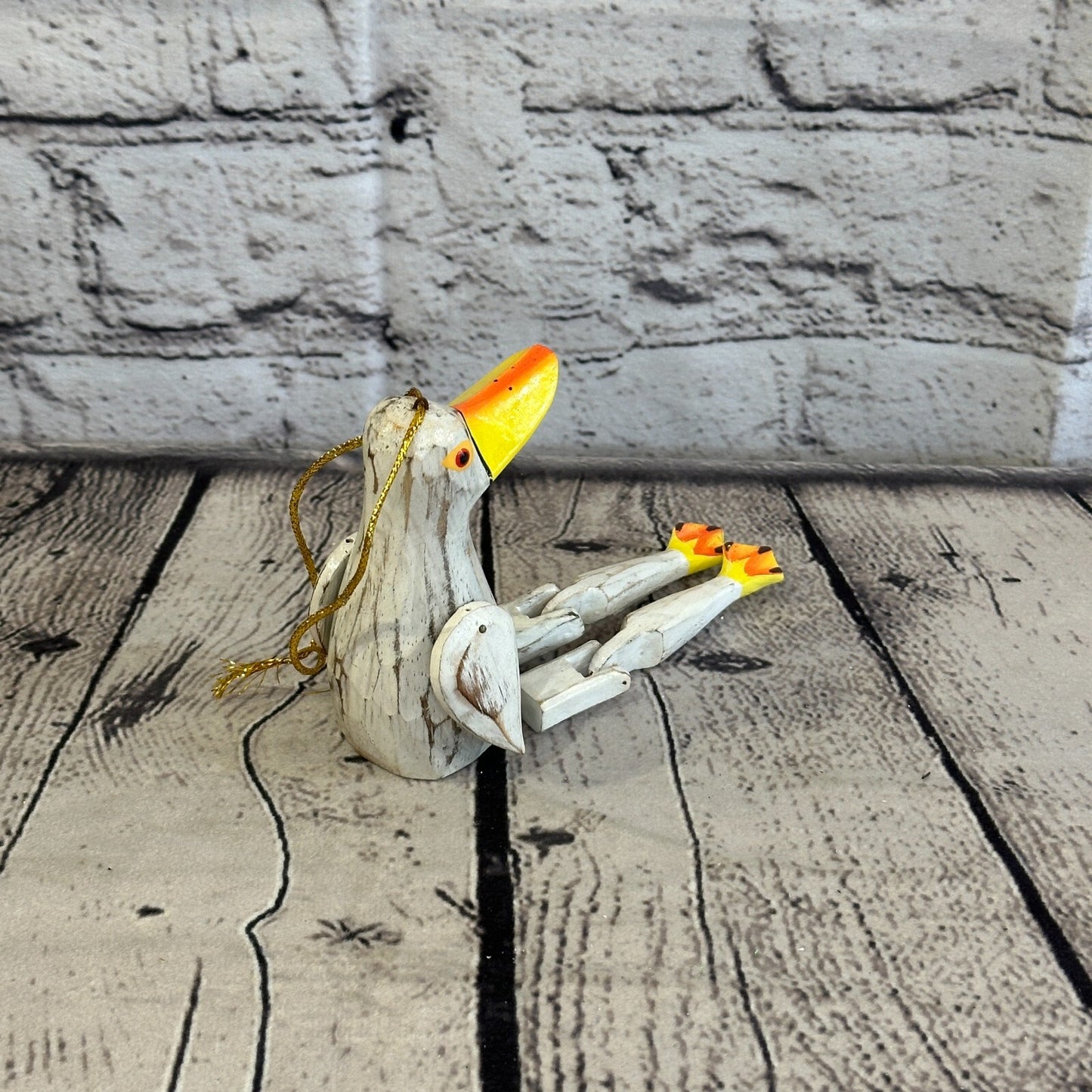 10cm Brown Duck Sitting Animal, Wooden Shelf Ornament Handmade and Fairtrade4