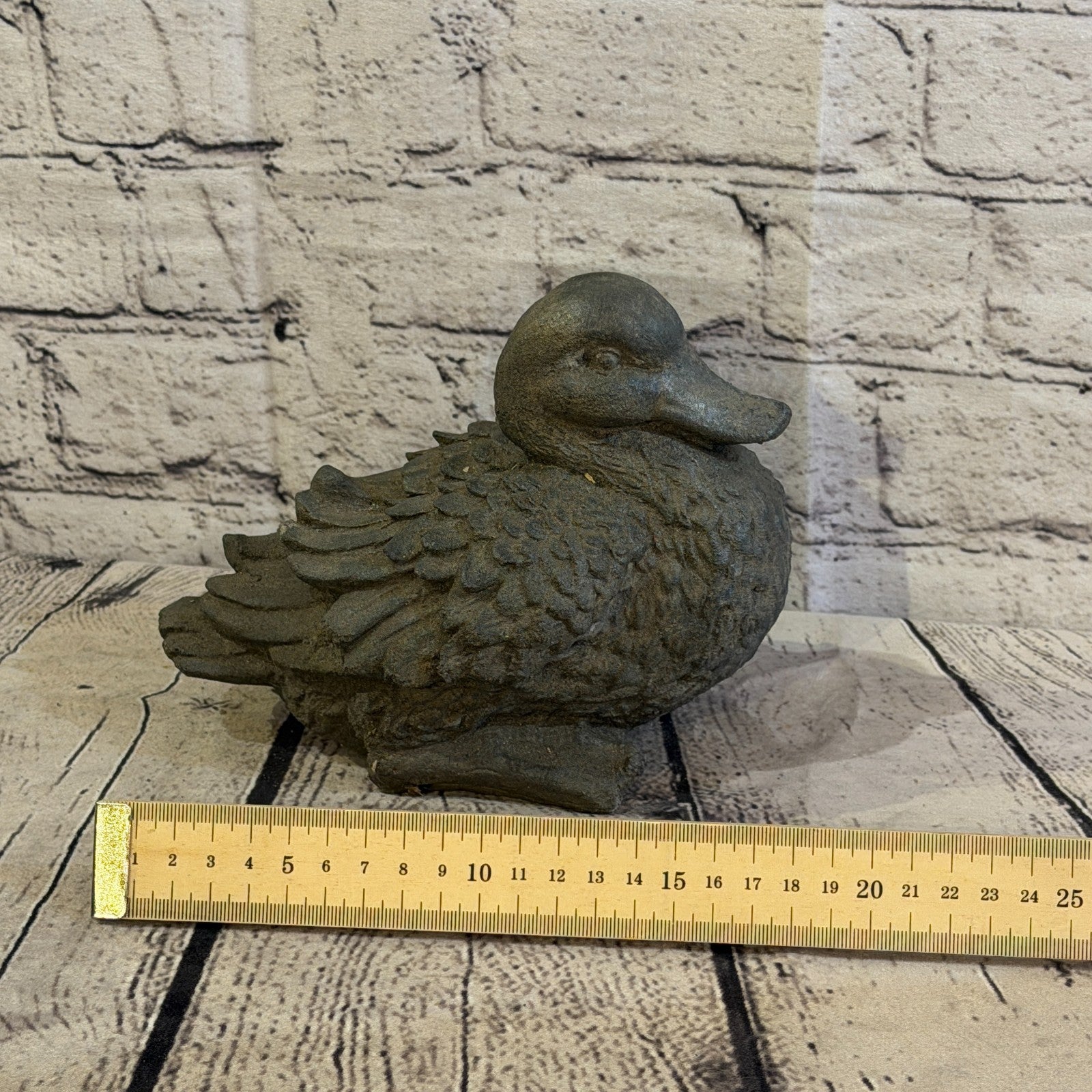 Standing Pond Duck Stone Garden 15cm x 15cm Ornament Indoor Statue Hindu6