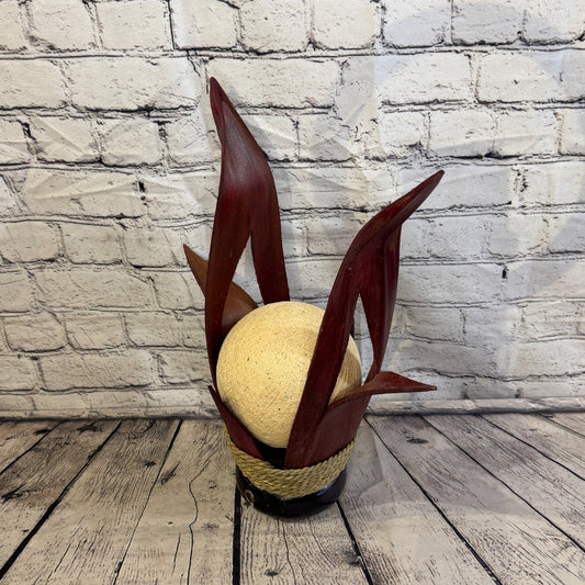 White Light Red Natural 45cm Tall Leaf Lamp Twist LED UK Mains Plug Design 40