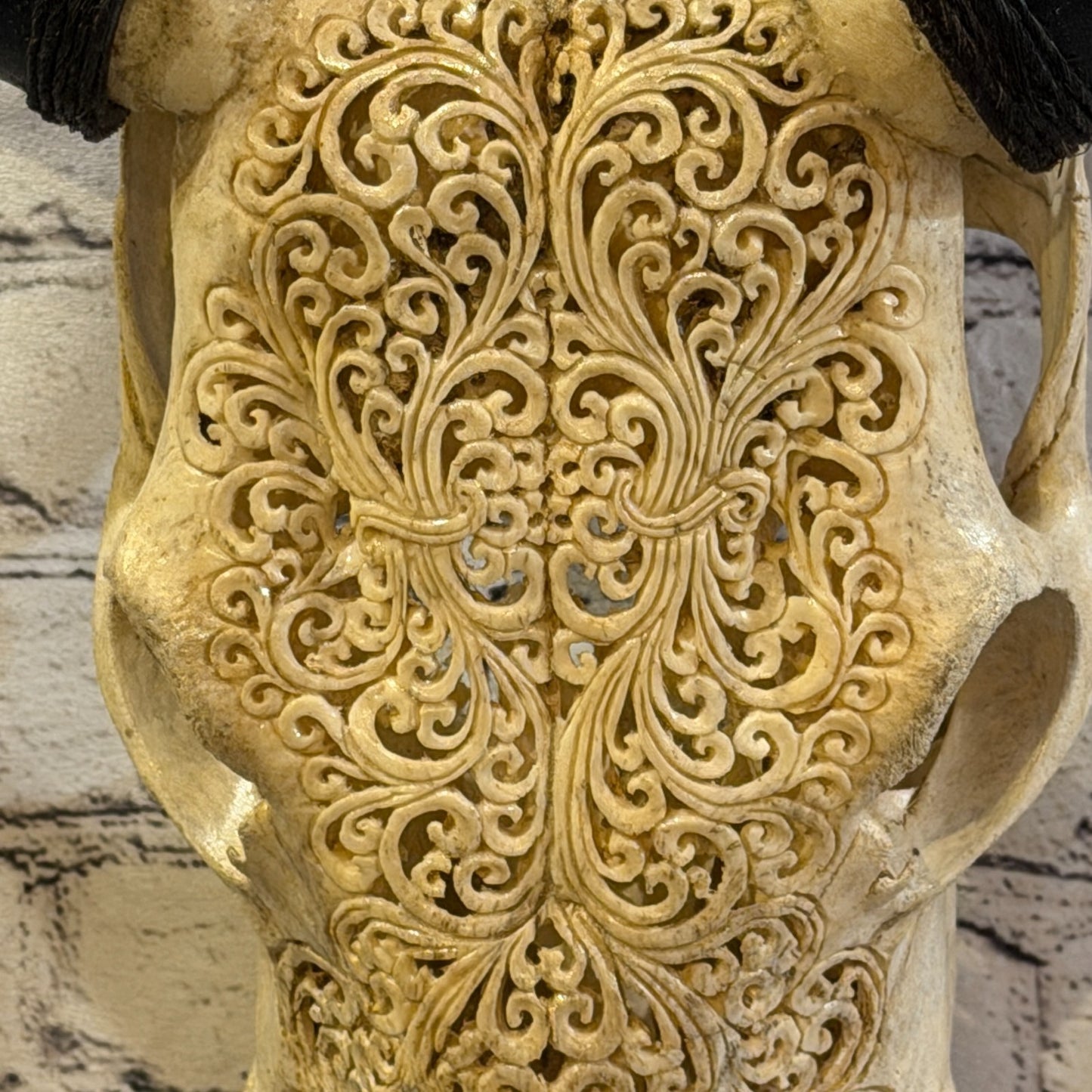 50cm Carved Buffalo Ram Wild Replica Skulls Wall Hanging Carved Design 42
