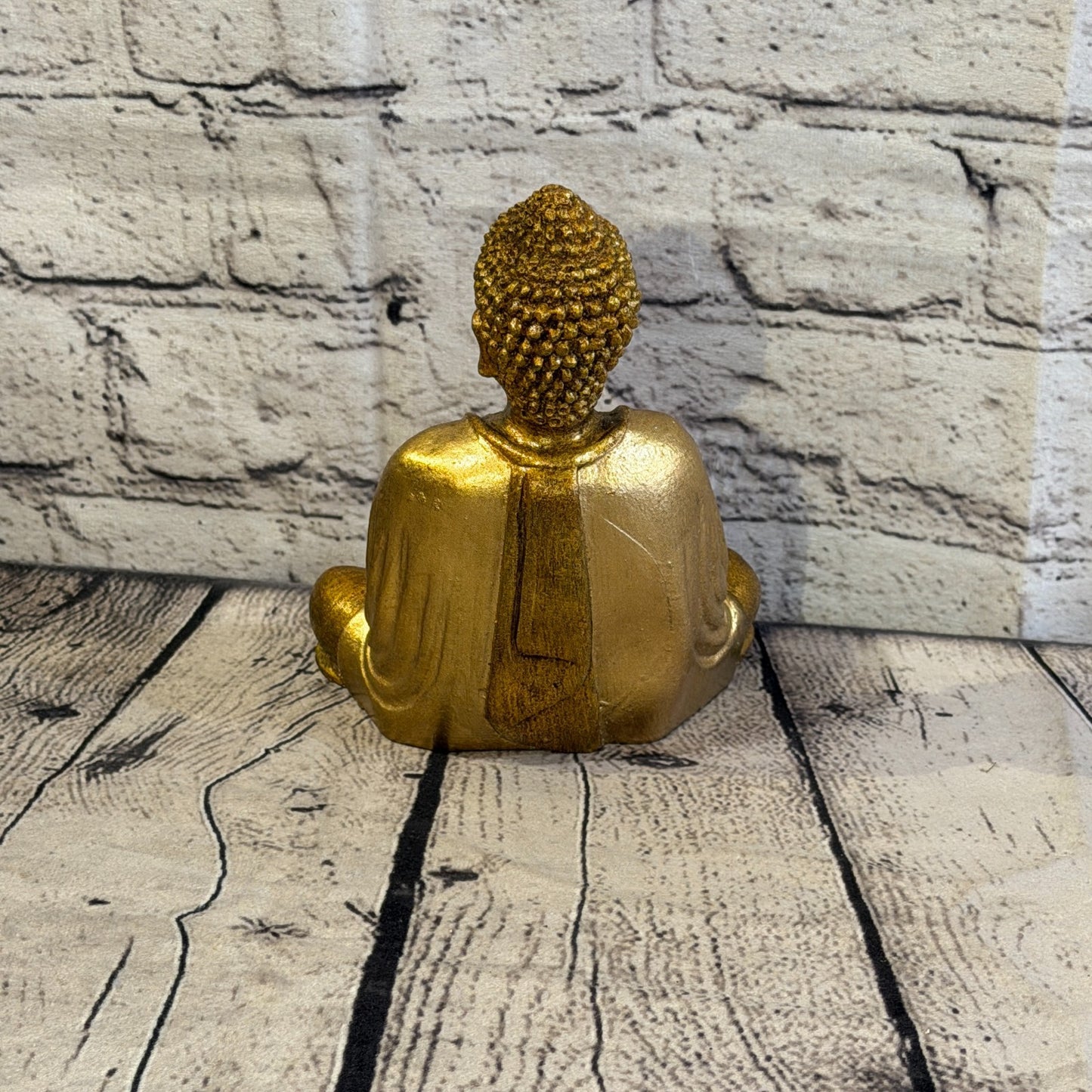Bronze & Bronze 15cm x 12cm Small Thai Buddha Sitting Statue Resin Hindu4