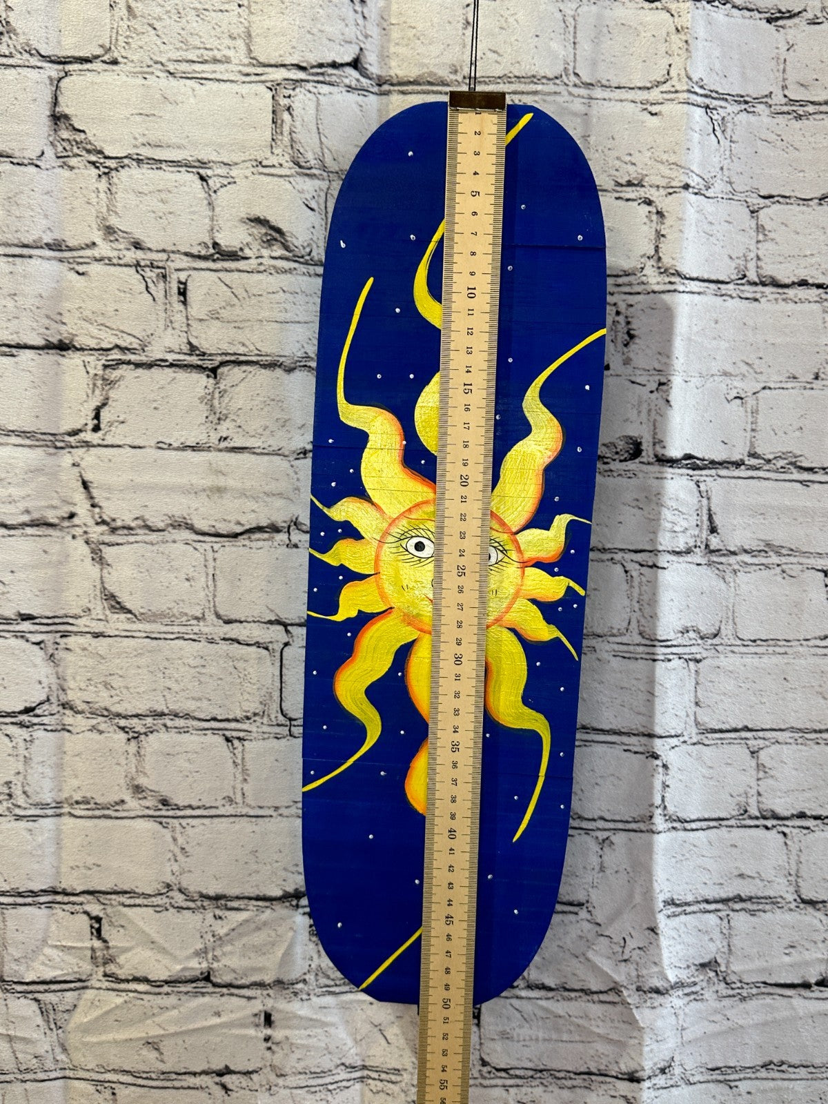50cm Blue Sun Flowers Wind Spinner Wooden Spiral Mobile Garden Ornament4