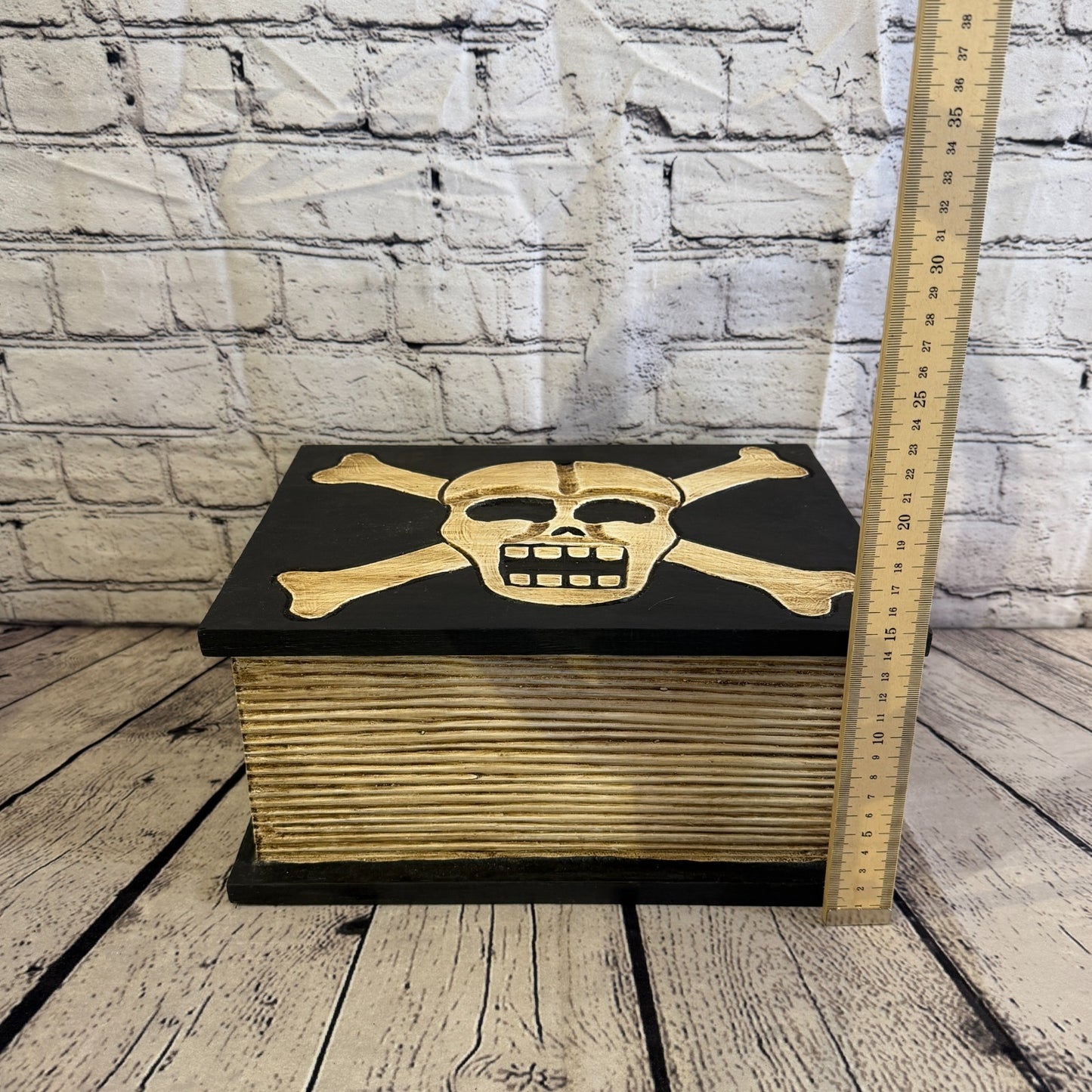30cm x 24cm x 15cm Book Wood Gothic Skeleton Skull Coffin Jewellery Trinket Box8