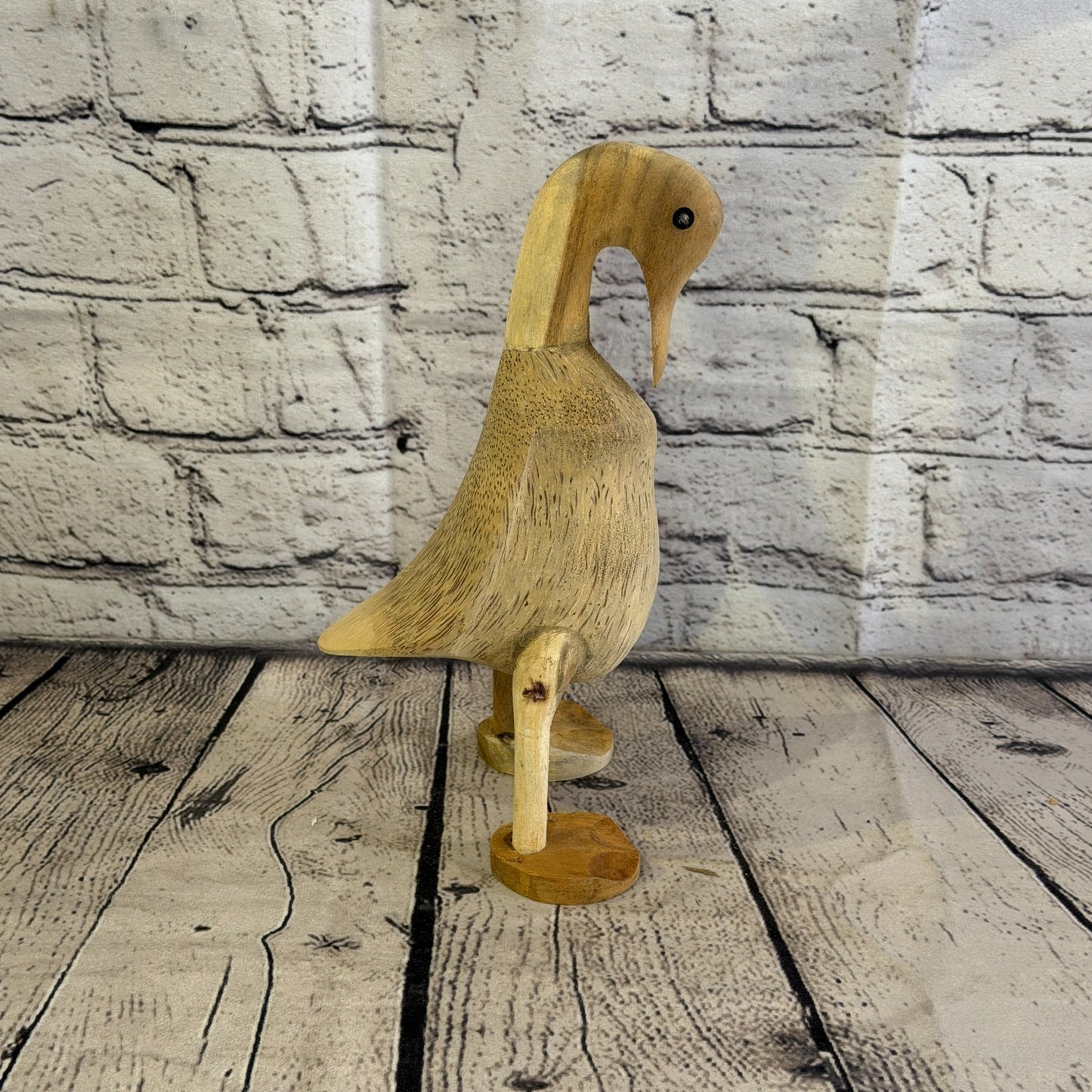 Swan Neck 25cm Tall Wooden Smooth Duckling Baby Duck Bamboo Root Fairtrade3