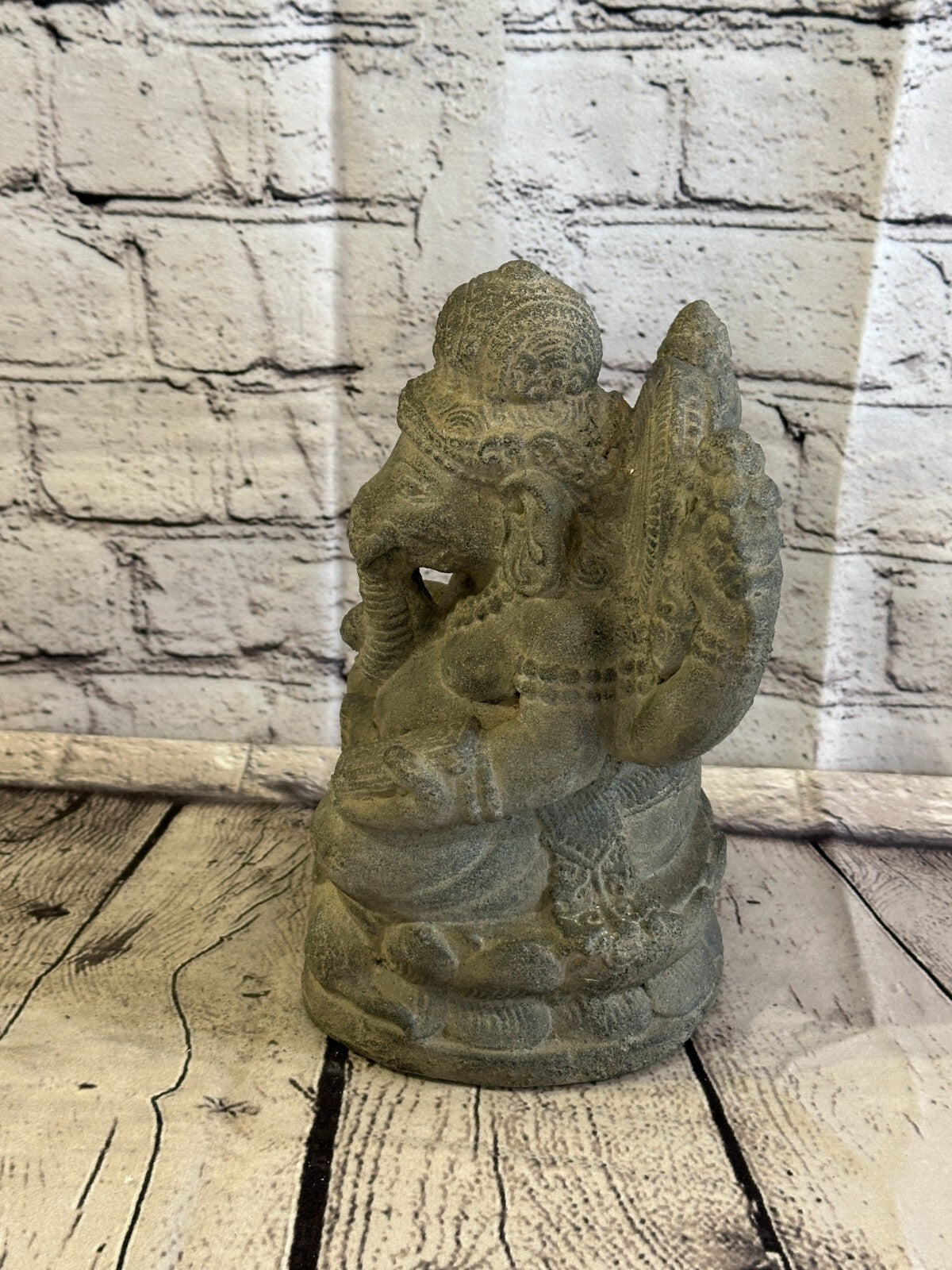 Small Ganahsa Stone Garden 20cm x 15cm Ornament Outdoor Indoor Statue Hindu2