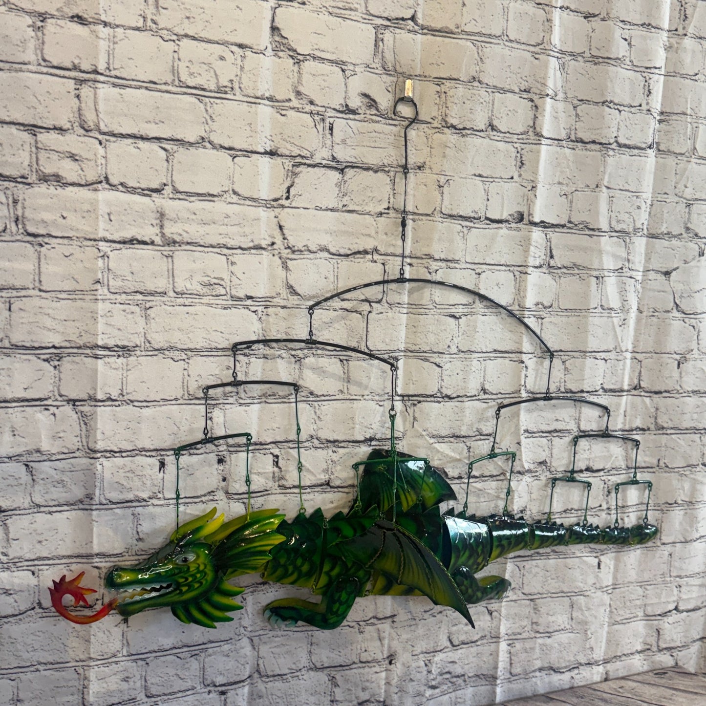 100cm x 50cm Green Metal Dragon Wall Art Dragon Sculpture Metal Wall Hanging1