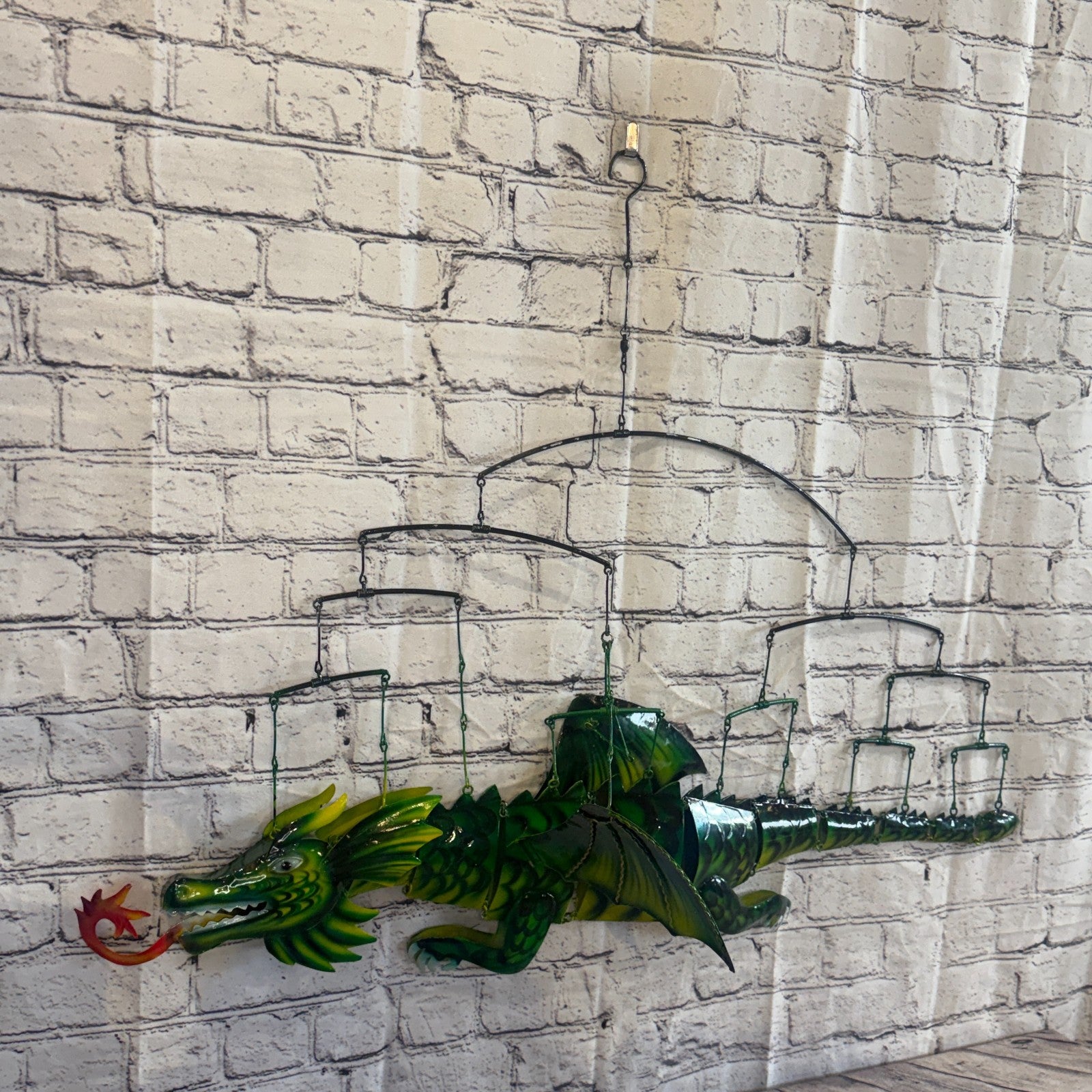 100cm x 50cm Green Metal Dragon Wall Art Dragon Sculpture Metal Wall Hanging1