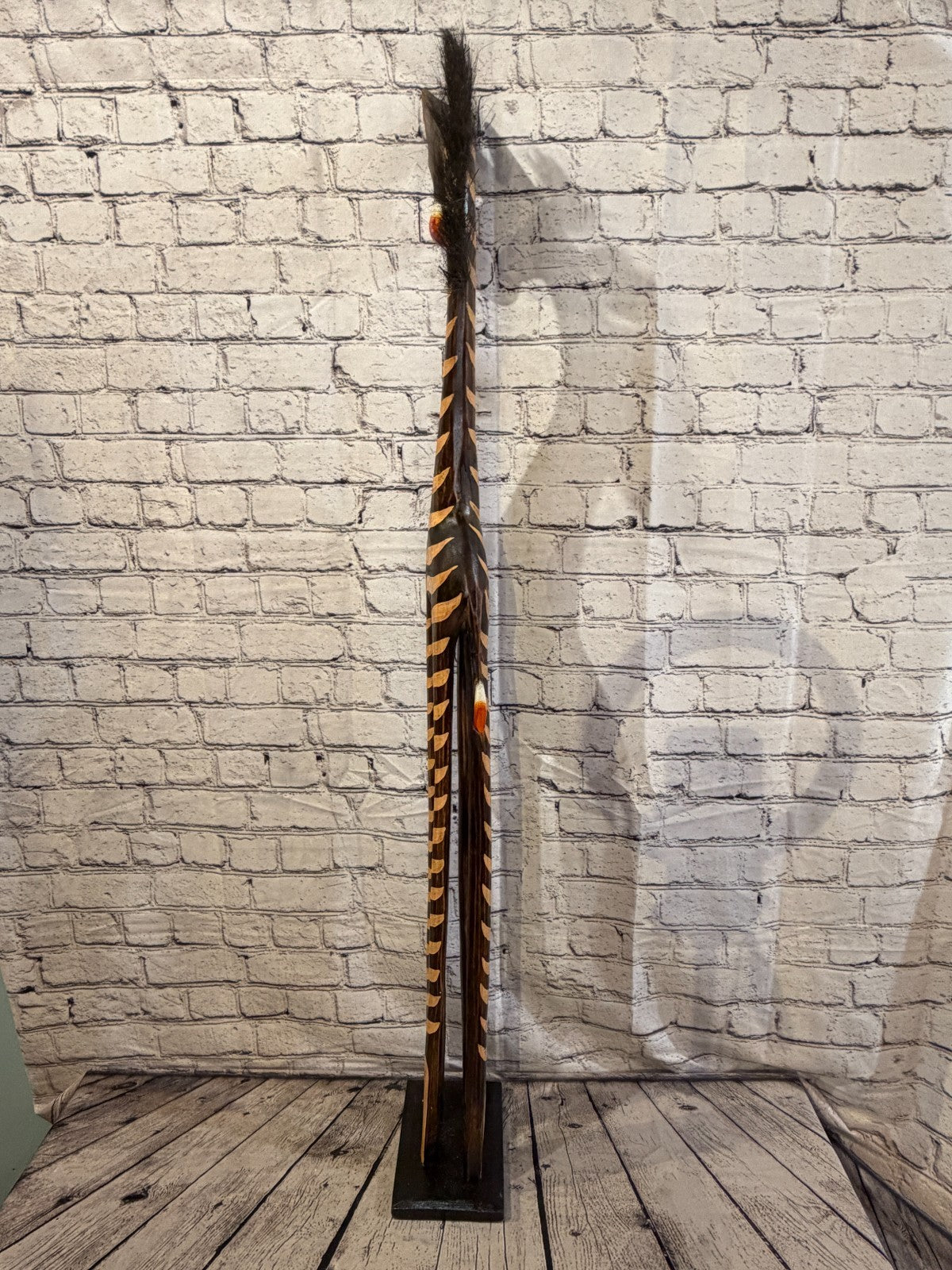 120cm Painted Wooden Horse Standing Single Carved Solid Wood Zebra Handmade4