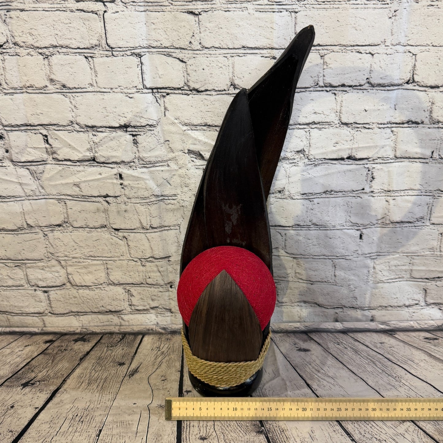 Red Light Brown Natural 55cm Tall Leaf Lamp Twist LED UK Mains Plug Design 67