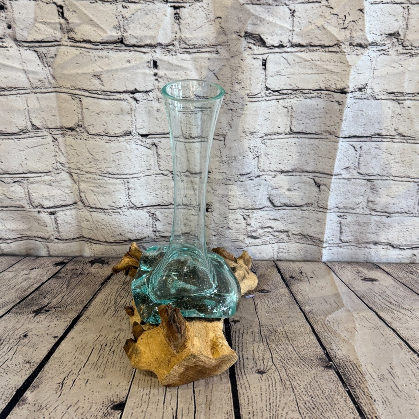 35cm Tall Vase Colour Melted Glass Wood Decorative Vase Glass Sculpture Crafted1