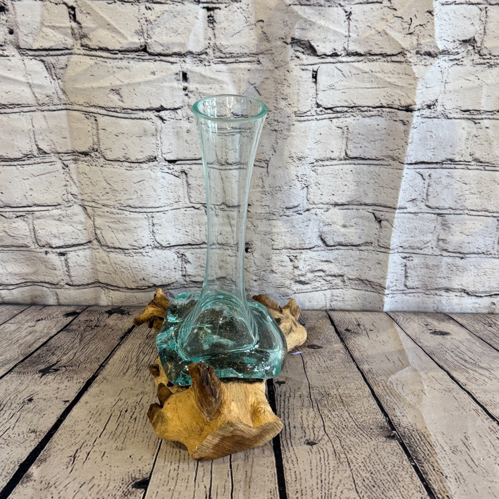35cm Tall Vase Colour Melted Glass Wood Decorative Vase Glass Sculpture Crafted1