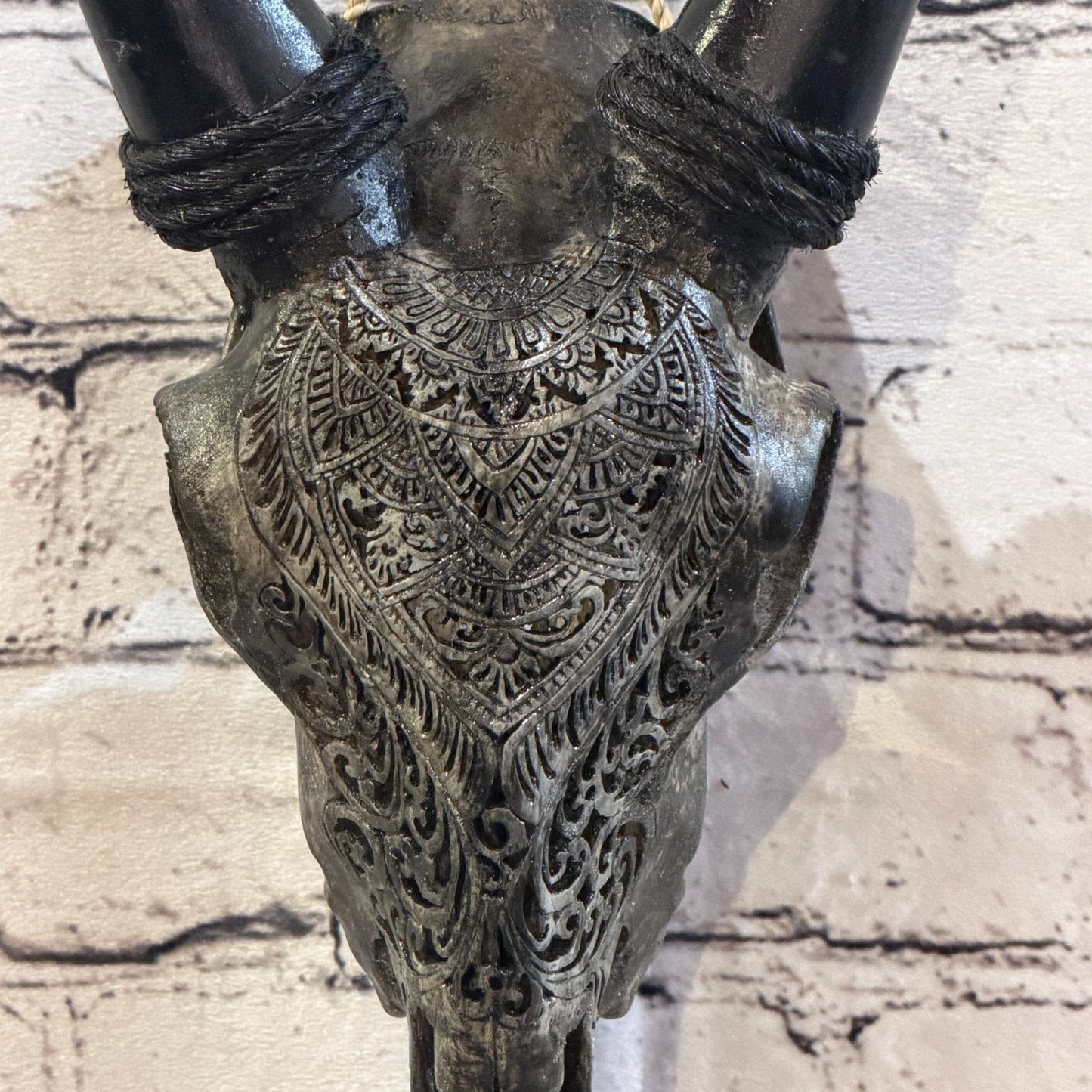 30cm Carved Buffalo Ram Wild Replica Skulls Wall Hanging Carved Stand Design 33
