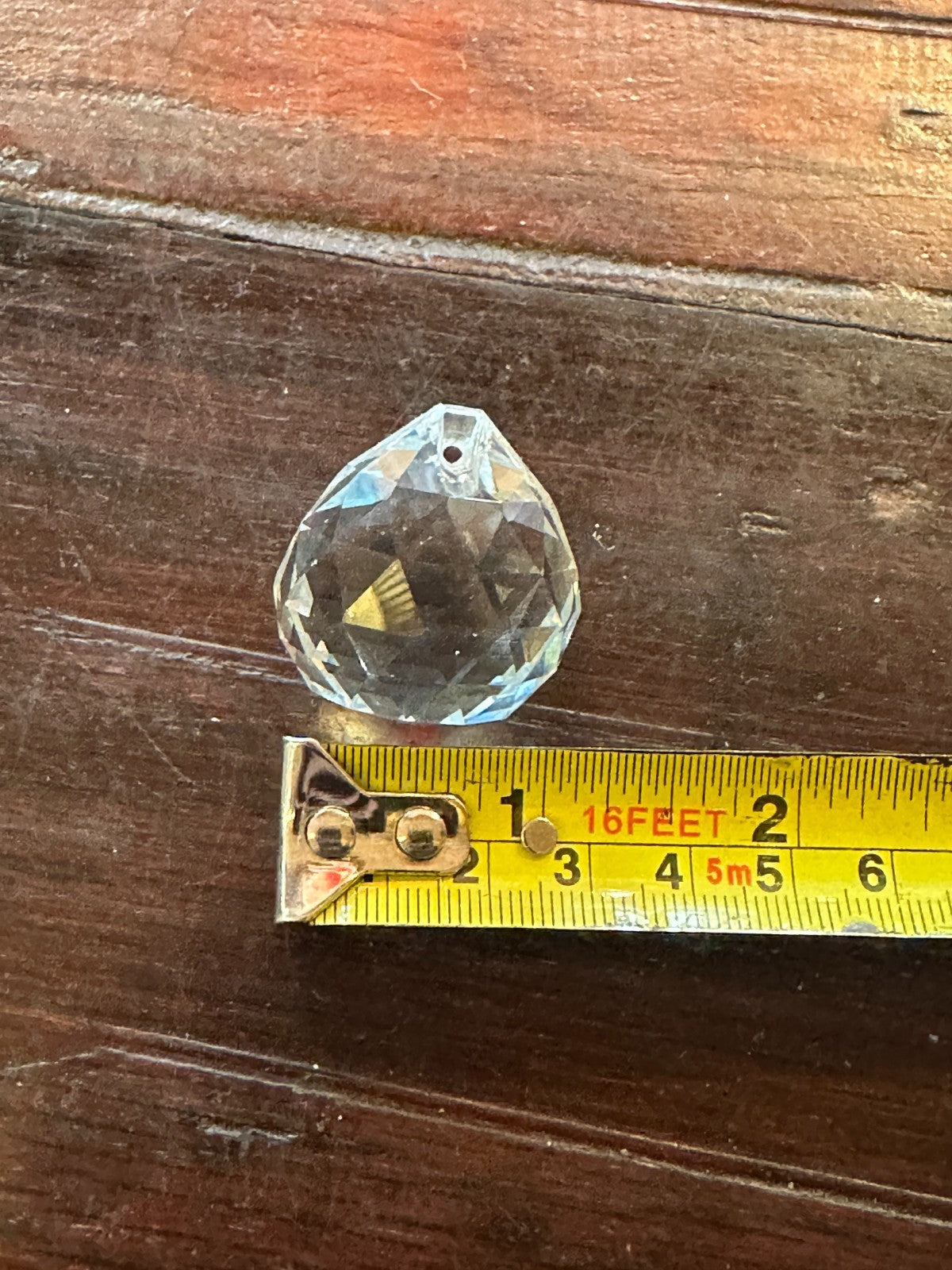5 Top Hole Crystal Clear Glass Faceted Sun Catcher Ball Pendant 3cm x 3cm3