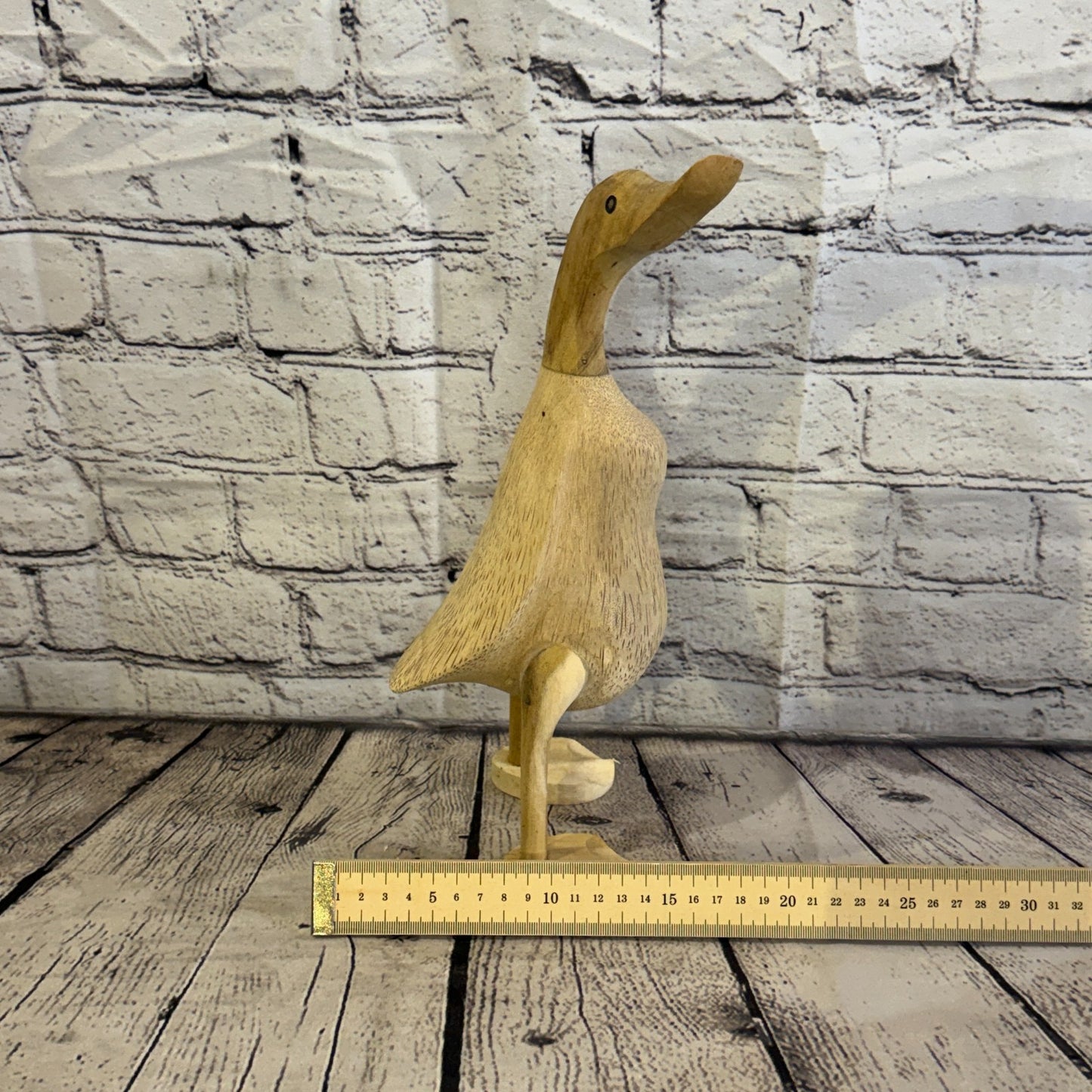 Looking Right 30cm Tall Wooden Smooth Duckling Baby Duck Bamboo Root Fairtrade6