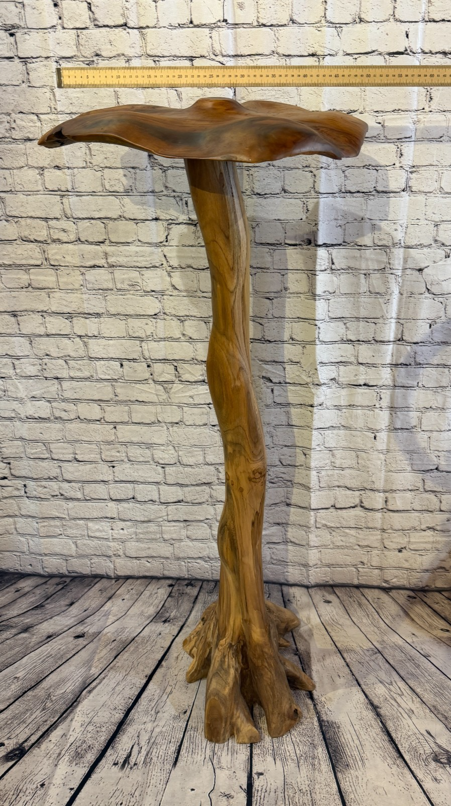 120cm x 50cm Dome Wooden Mushroom Toadstool Sculpture Garden Teak Root Ornament3
