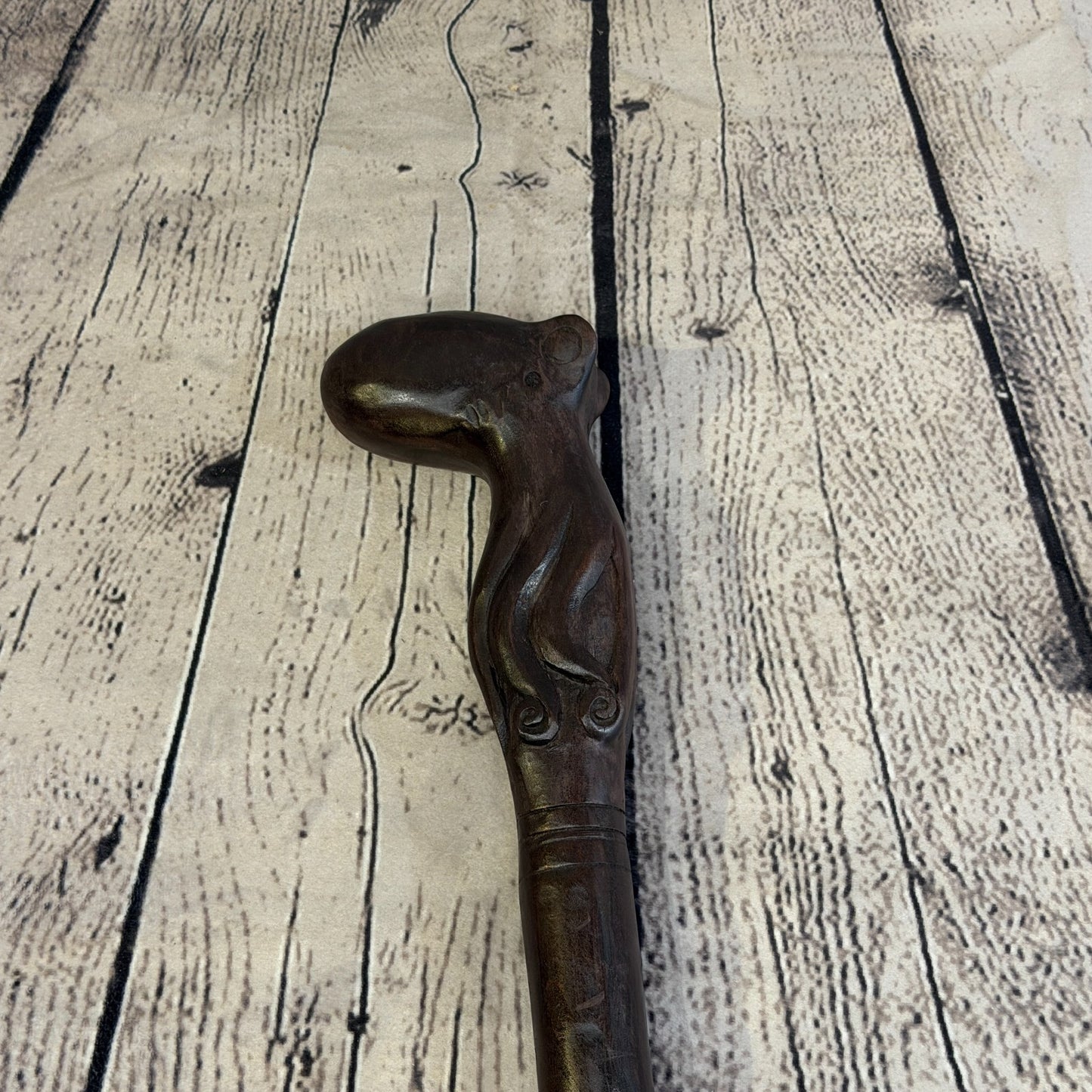 Octopus Body 90cm Tribal African Walking Stick Cane Hand Carved Dark Wood4