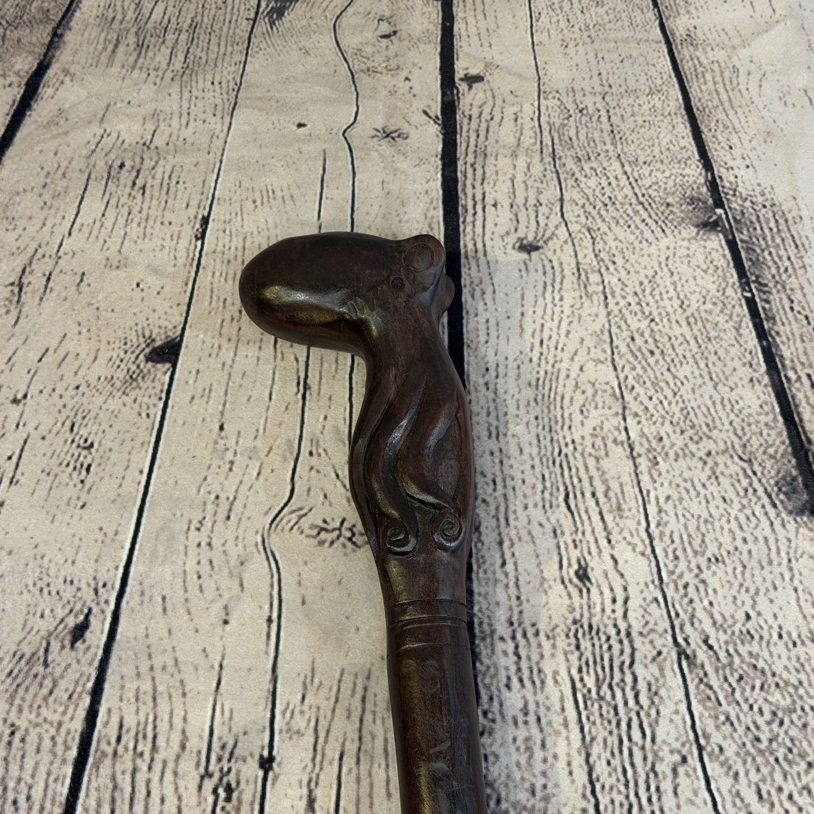 Octopus Body 90cm Tribal African Walking Stick Cane Hand Carved Dark Wood4