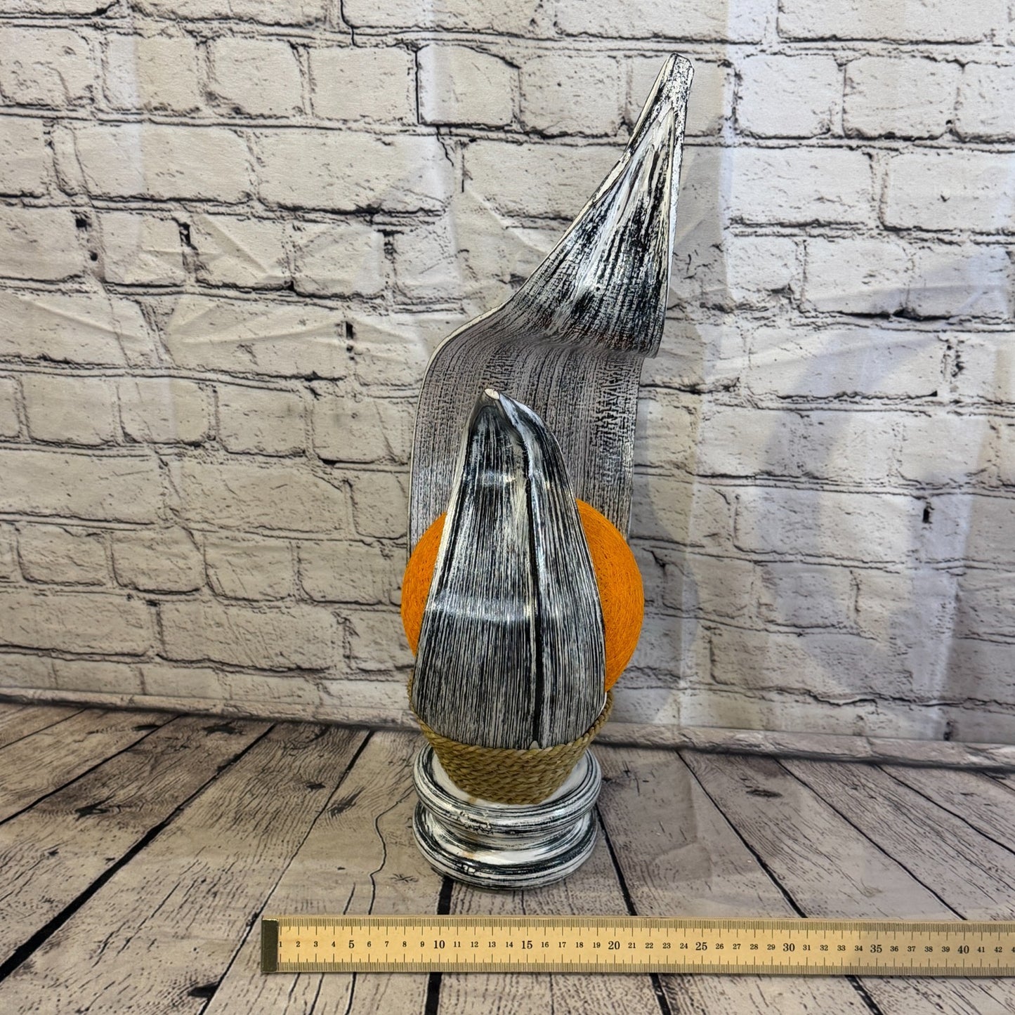 Orange Light Silver Natural 50cm Tall Leaf Lamp Twist LED UK Mains Plug Desig 107