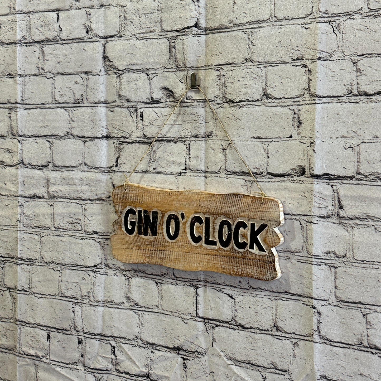 Gin O'Clock Word Sign Plaque Outdoor Garden Shed Den Bar Shop 30cm x 12cm1