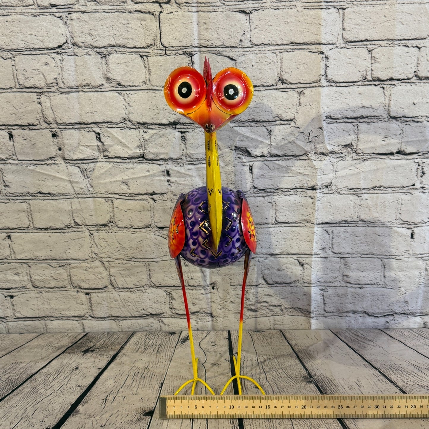 50cm x 35cm Emu Ostrich Bird Purple Metal Tin Standing Ornament Statue7