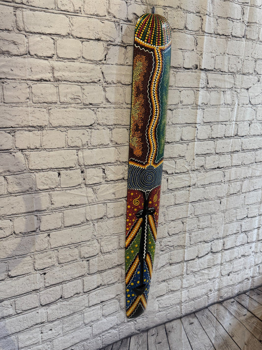 100cm Mask Carved Wooden Dot Painted Ethnic Tribal Tiki Wall Art No 1 New0