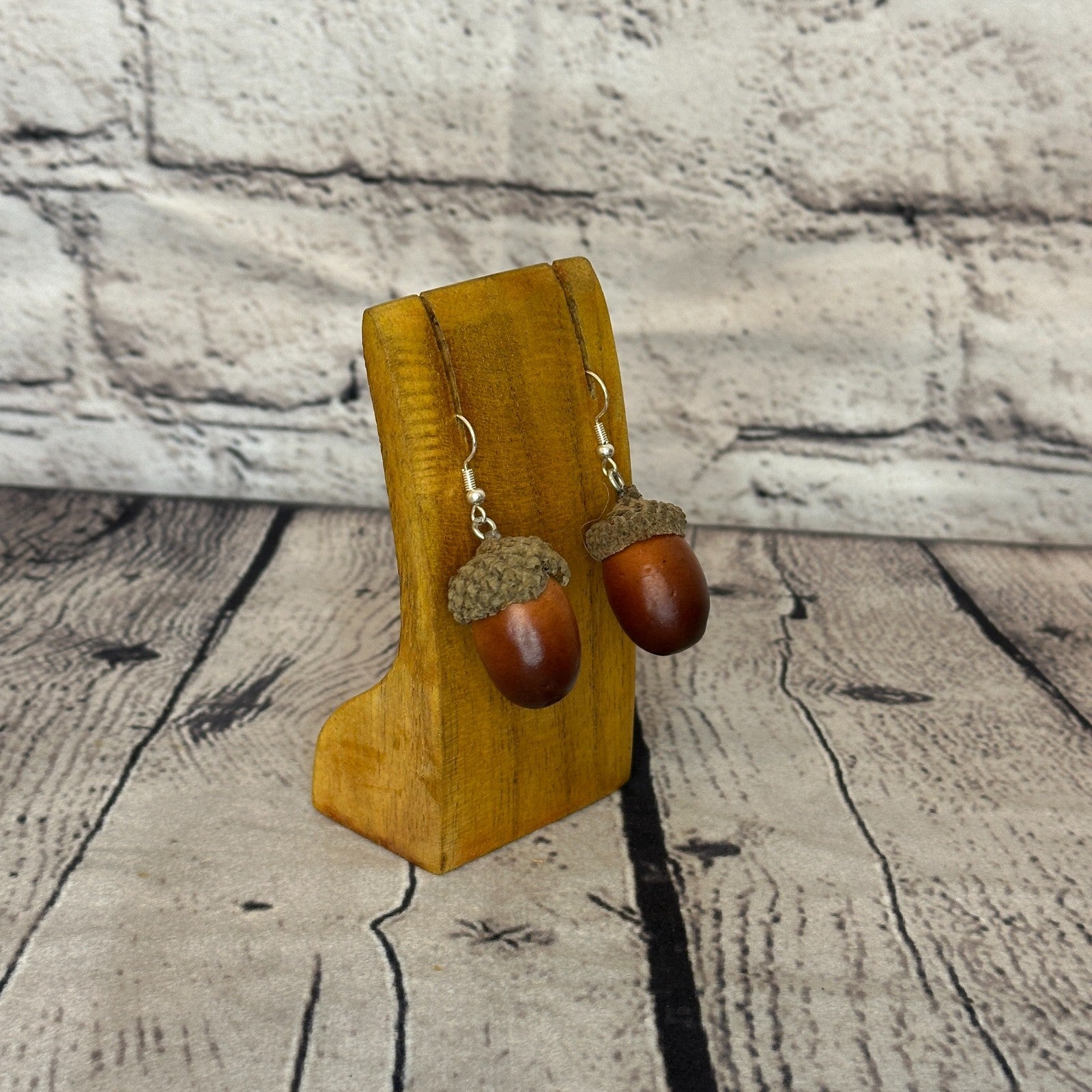 Acorn Plastic Novelty Party Dangle Drop Earrings Handmade UK Jewellery2