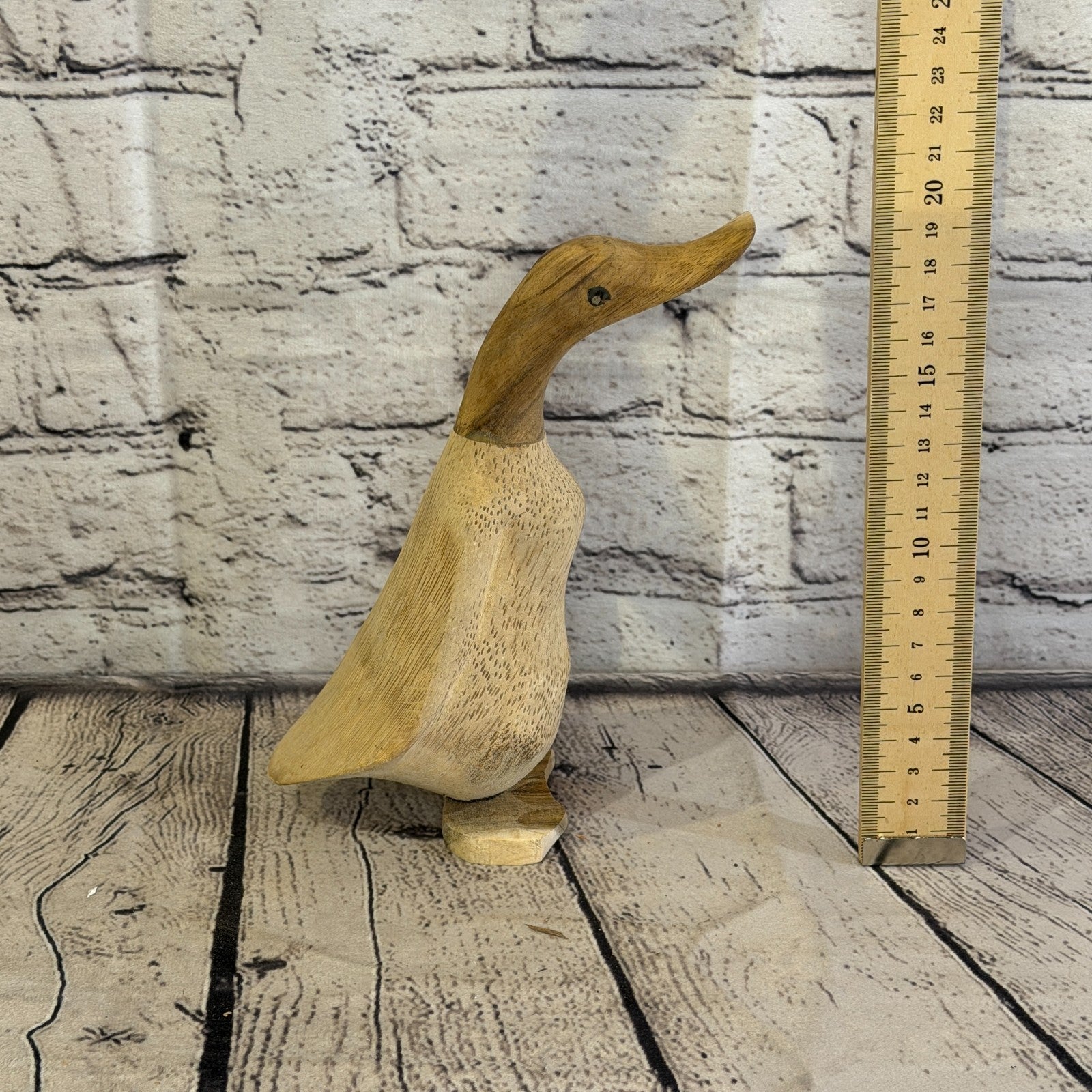 Looking Forward 20cm Tall Wooden Smooth Duckling Baby Duck Bamboo Root Fairtrade6