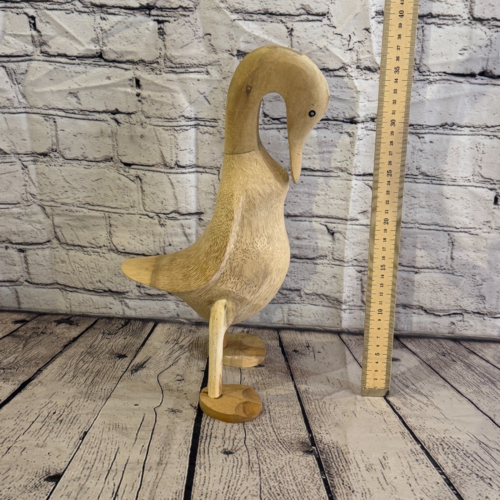 Swan Neck 40cm Tall Wooden Smooth Duckling Baby Duck Bamboo Root Fairtrade5