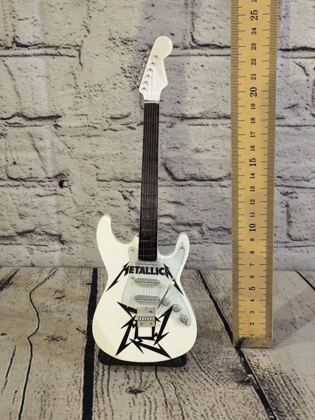 Miniature 25cm Guitar Metallica Band Guitar on Stand Band Gift Display5