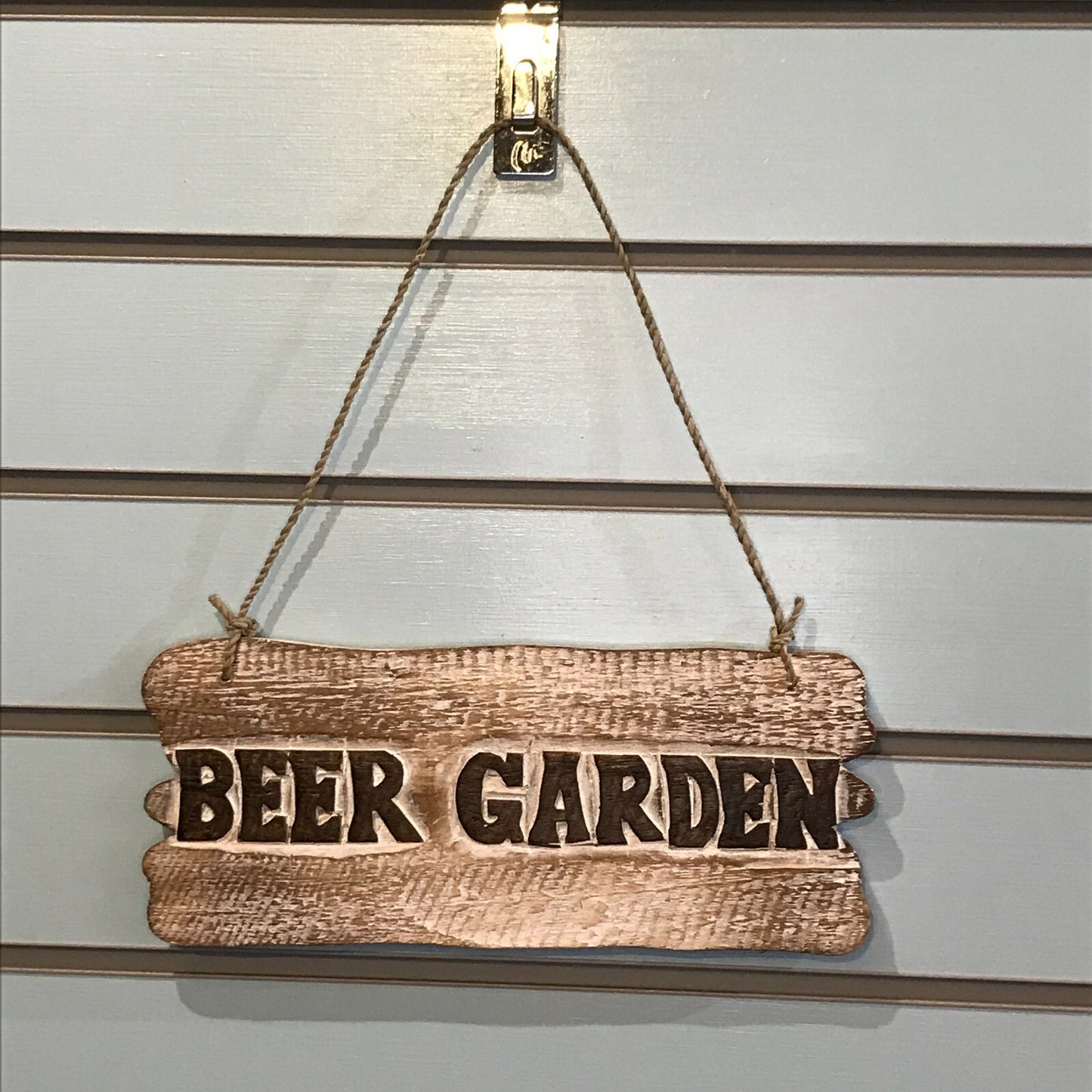 Beer Garden Word Sign Plaque Outdoor Garden Shed Den Bar Shop 30cm x 12cm3