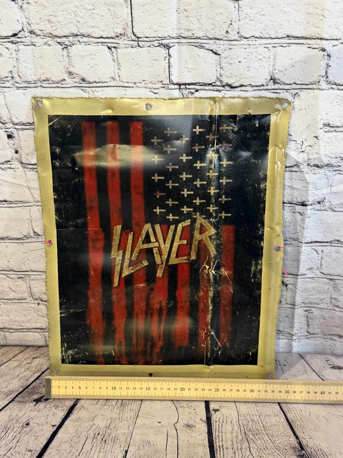 Slayer Band Flag Poster Advert Wall Plaque 42cm x 36cm Vintage Retro Tin Sign5