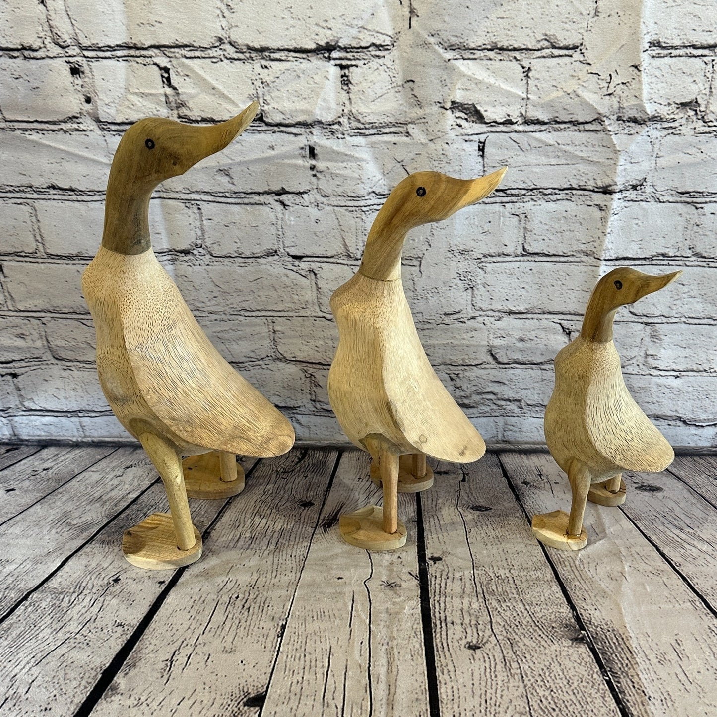 Looking Back 30cm Tall Wooden Hairy Duckling Baby Duck Bamboo Root Fairtrade10